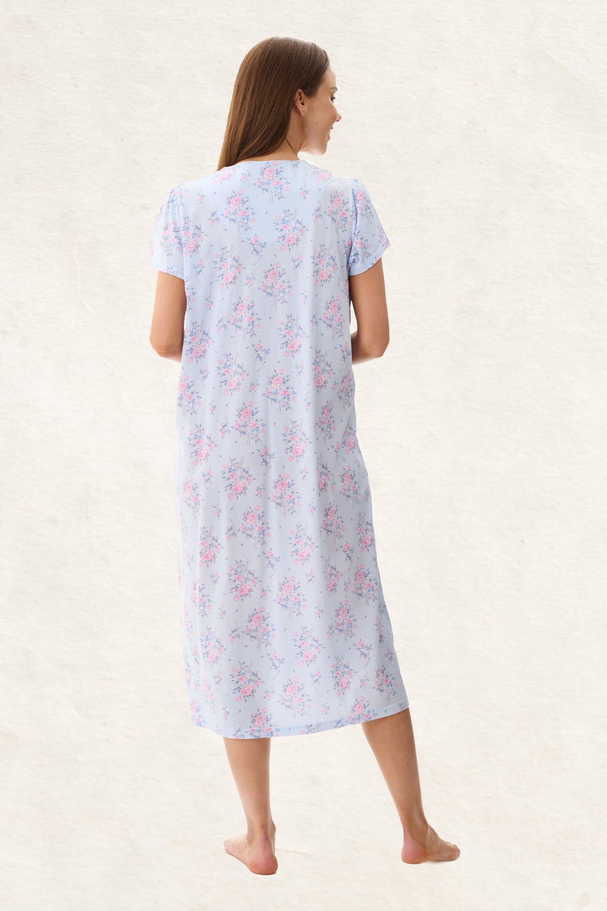 6LP05K - Kym Short Sleeve Mid Length Nightie