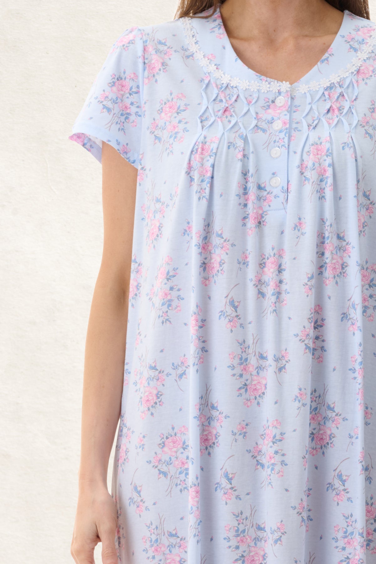 6LP05K - Kym Short Sleeve Mid Length Nightie