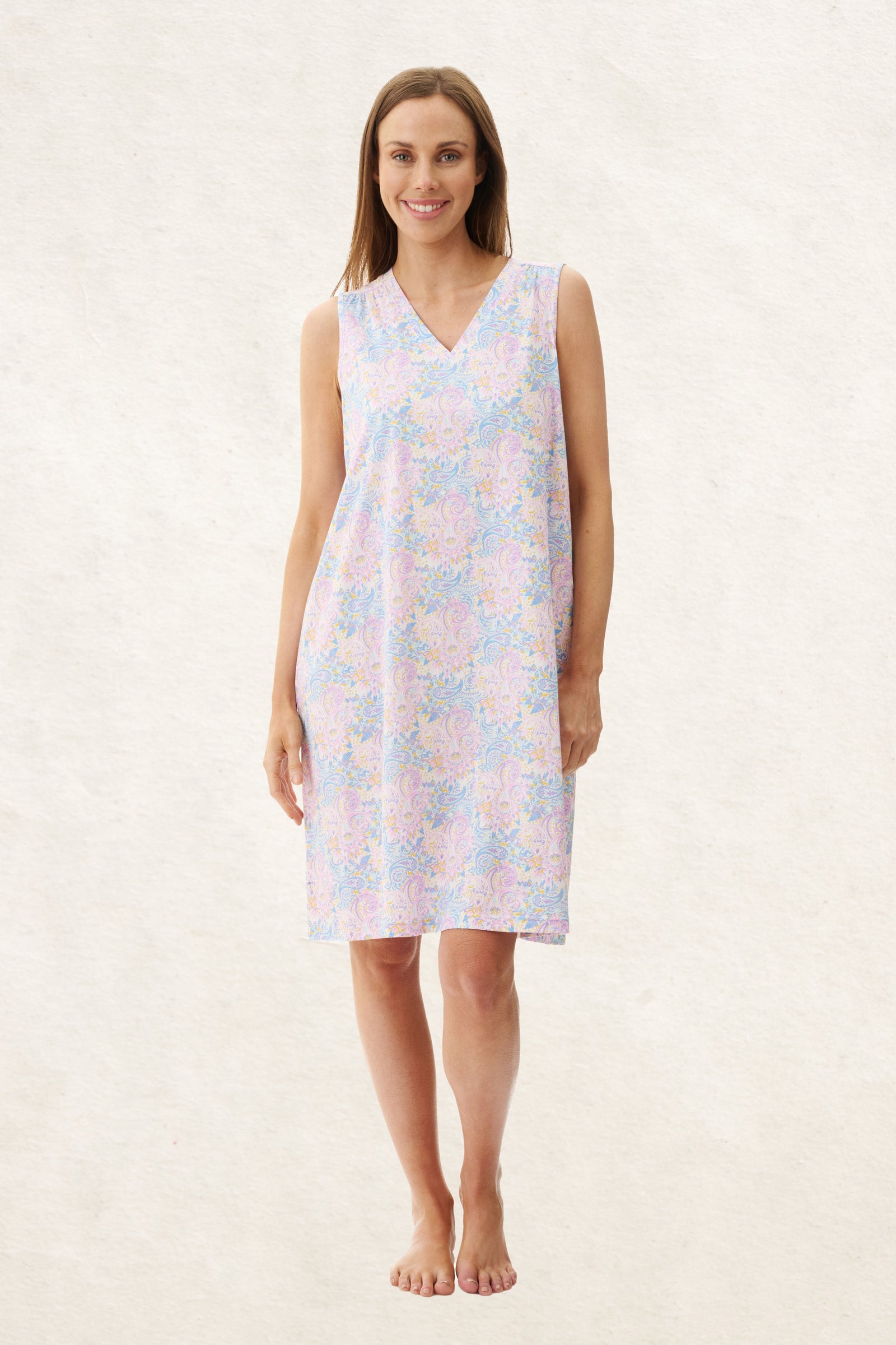 6LP09O - Ocean Sleeveless Short Nightie