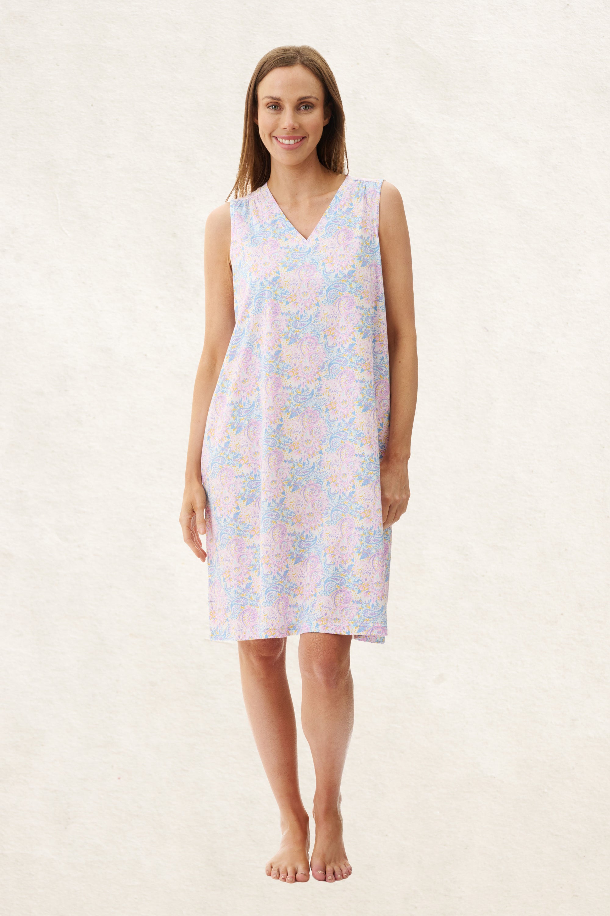 6LP09O - Ocean Sleeveless Short Nightie