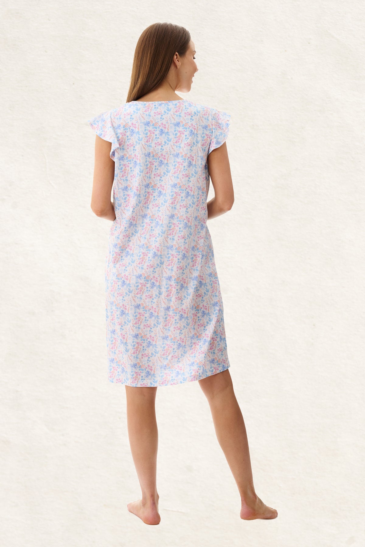 6LP51P - Penny Flutter Sleeve Short Nightie