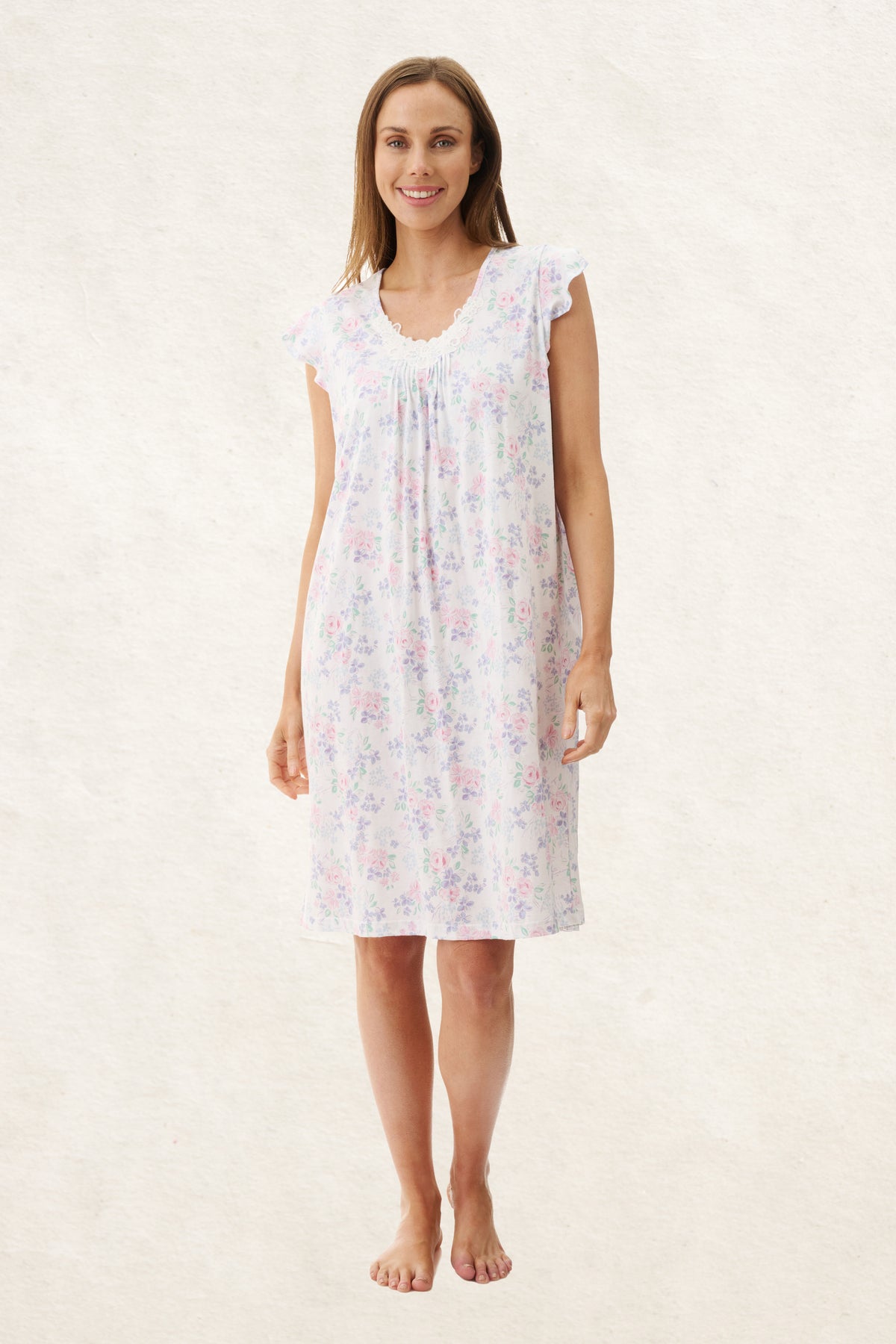 6LP51S - Shirley Flutter Sleeve Short Nightie