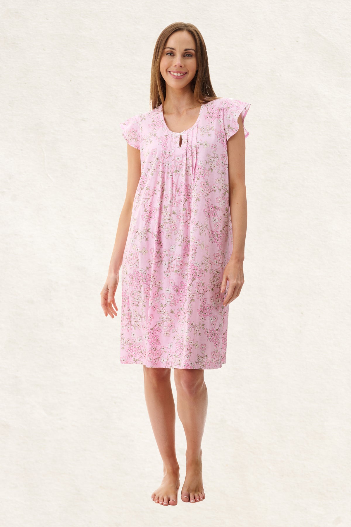 6LP81J - Jemma Flutter Sleeve Short Nightie