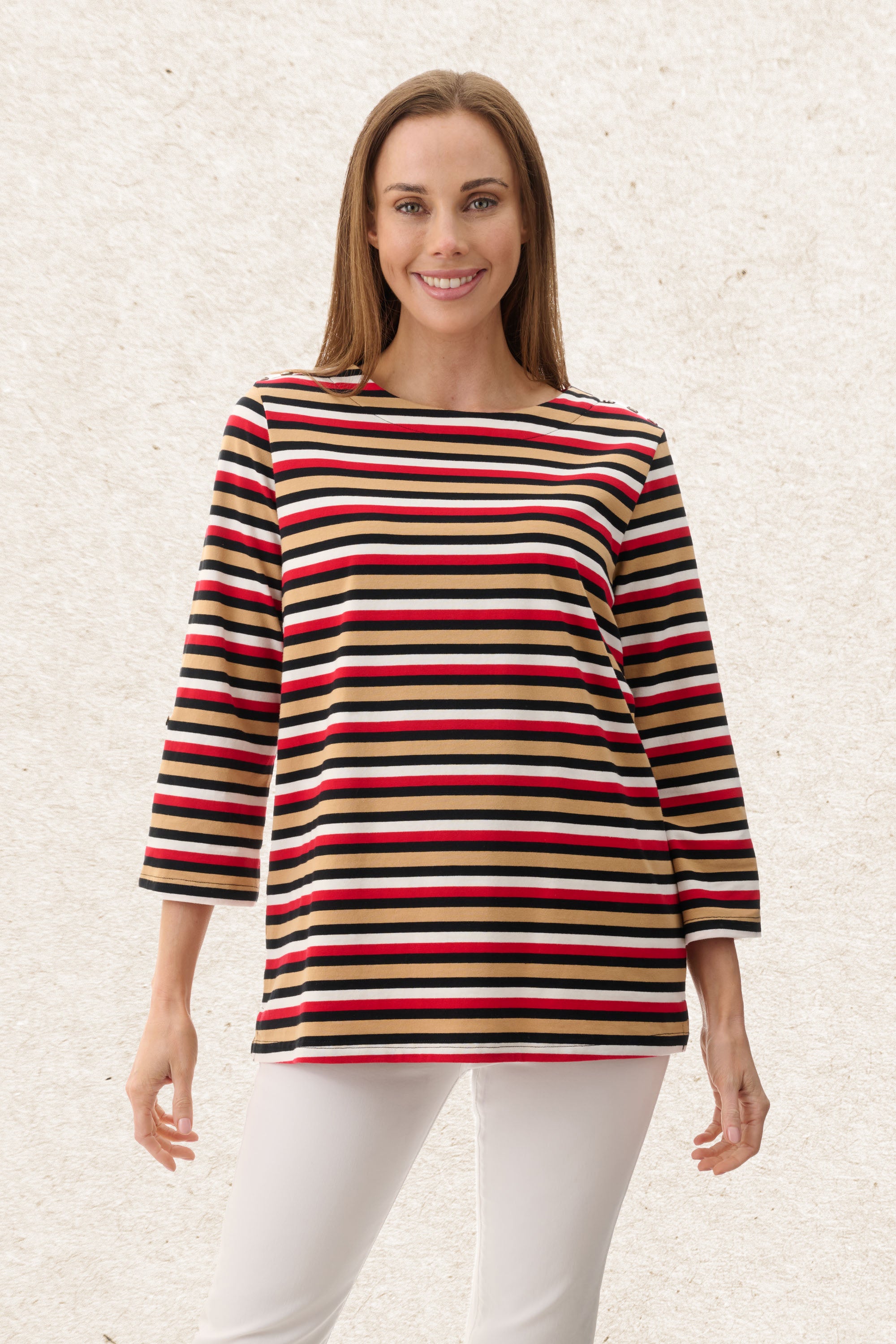6LY93B - Basil 3/4 sleeve top