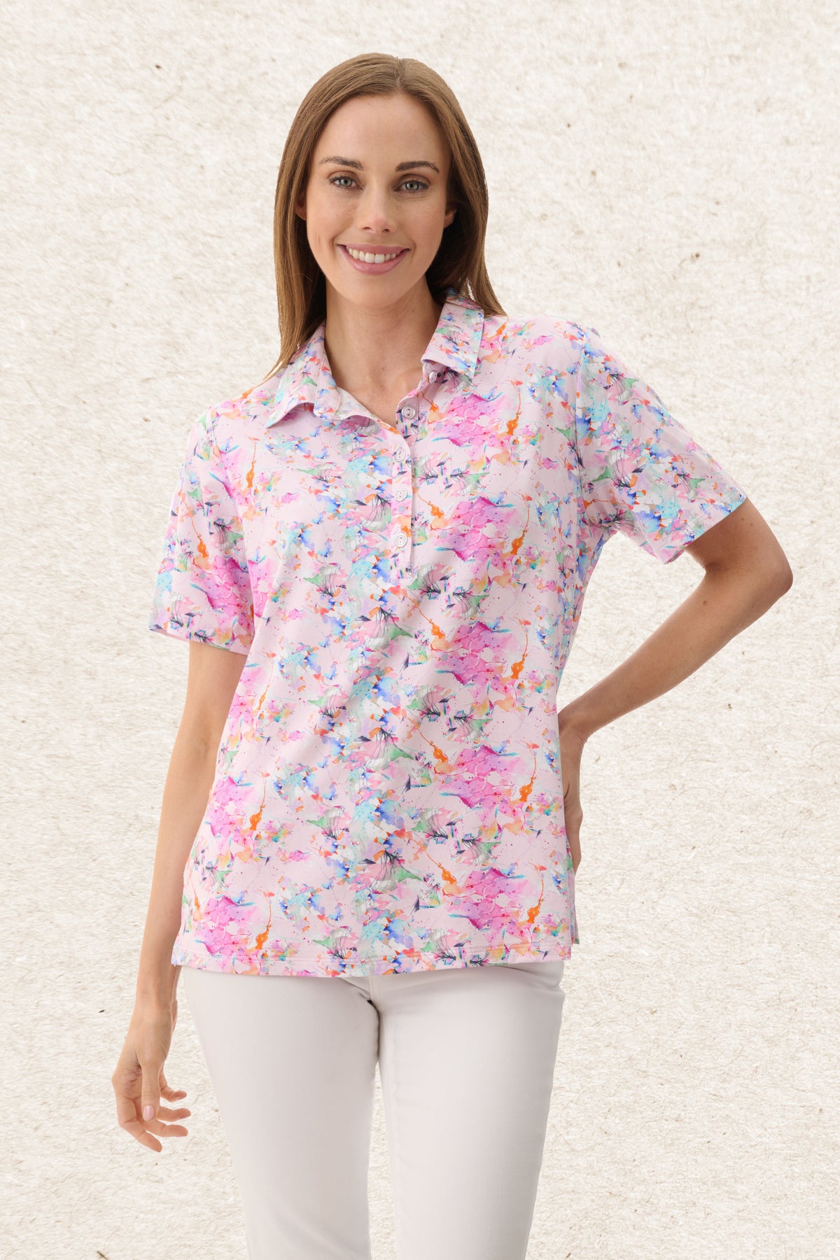 6LZ20L - Lily print polo