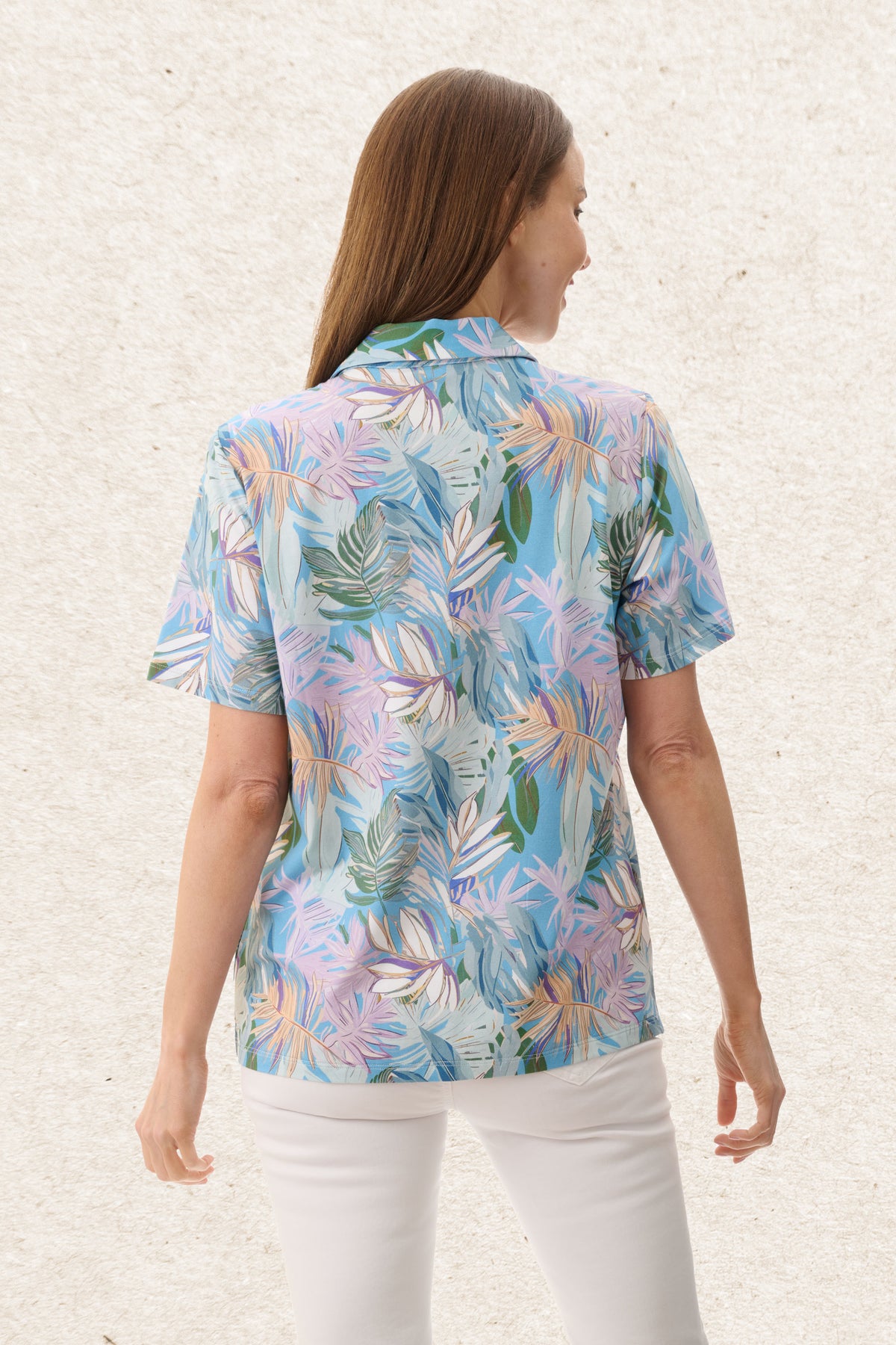 6LZ20W - Willow print polo