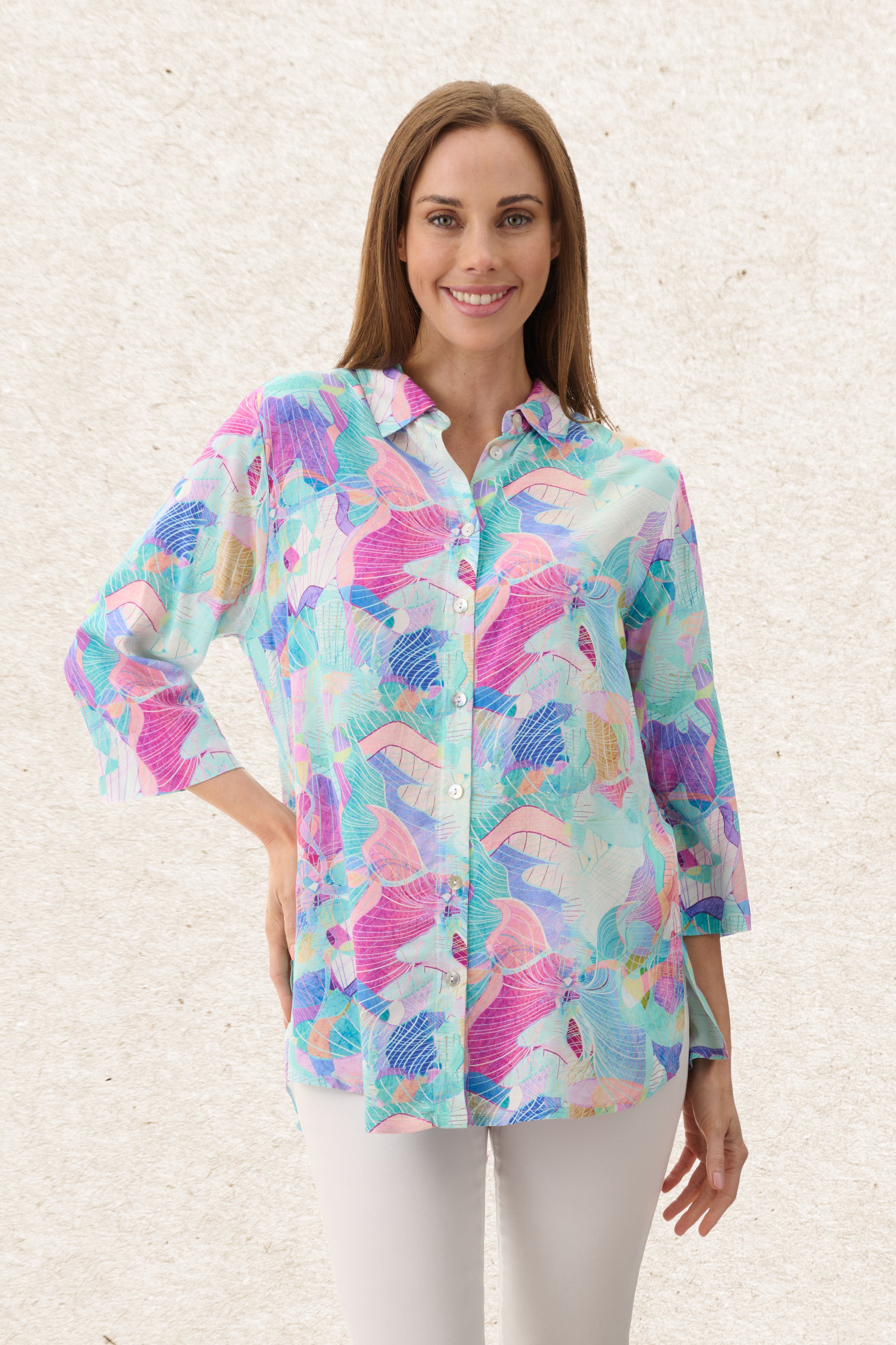 6MR30A - Angelica 3/4 sleeve shirt