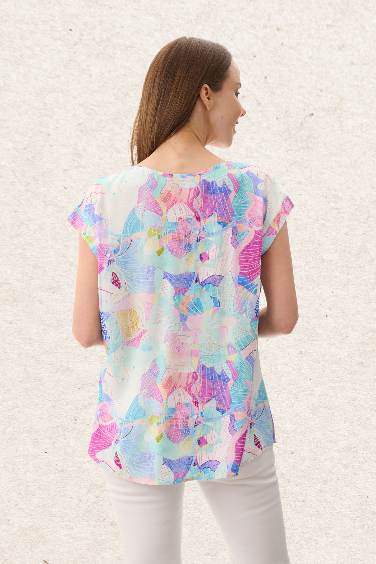 6MR42A - Angelica  extended sleeve top