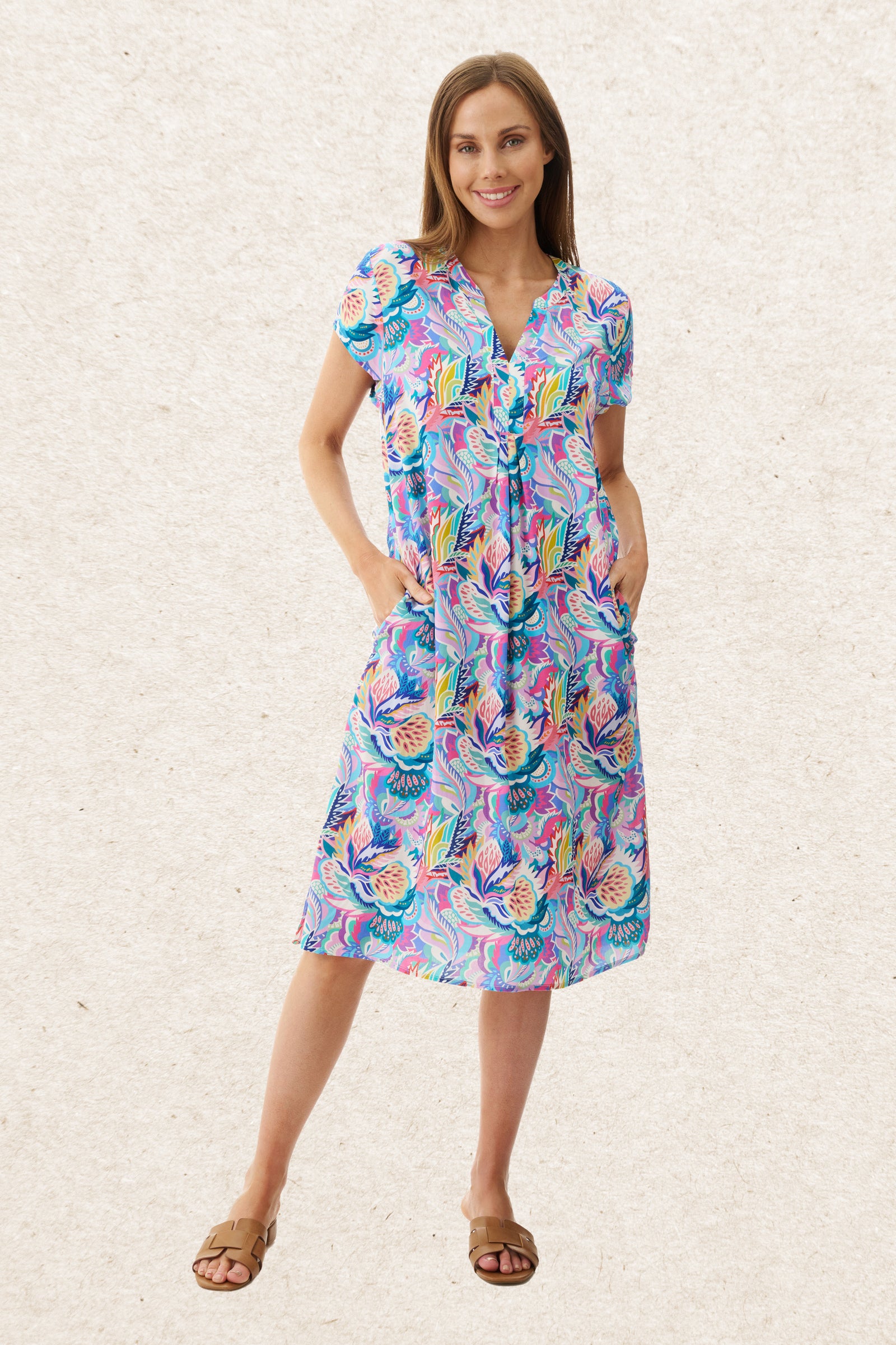 6MR63D - Dittany cap sleeve dress