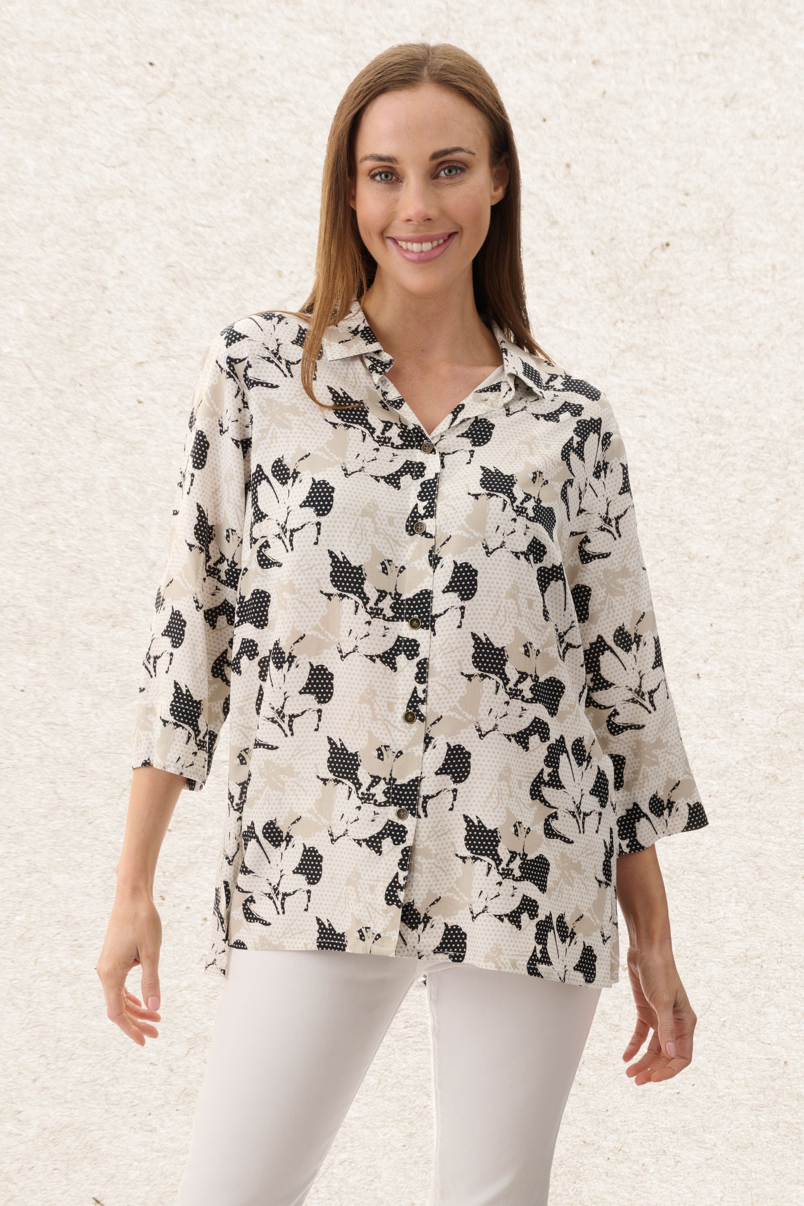 6MR86W - Wood 3/4 sleeve shirt