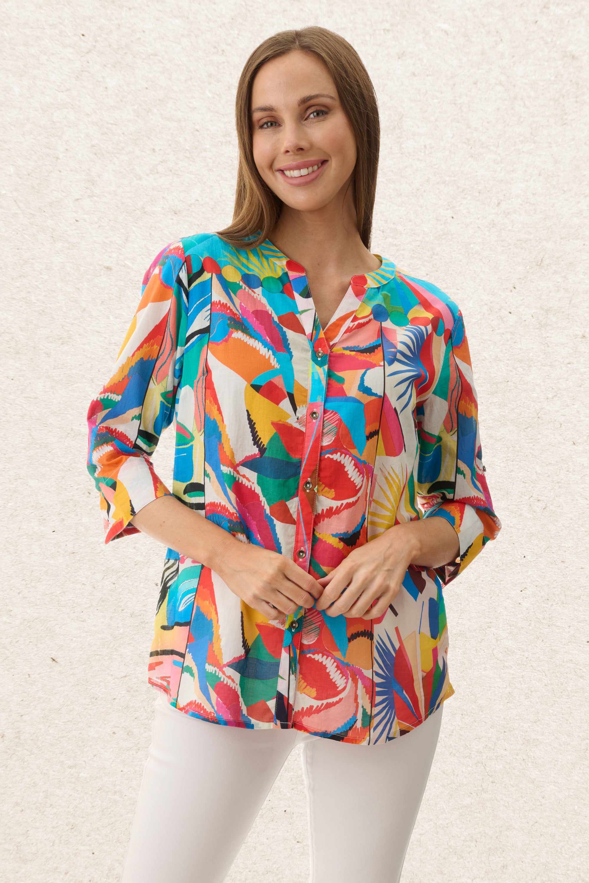 6MT37F - Flora 3/4 sleeve shirt