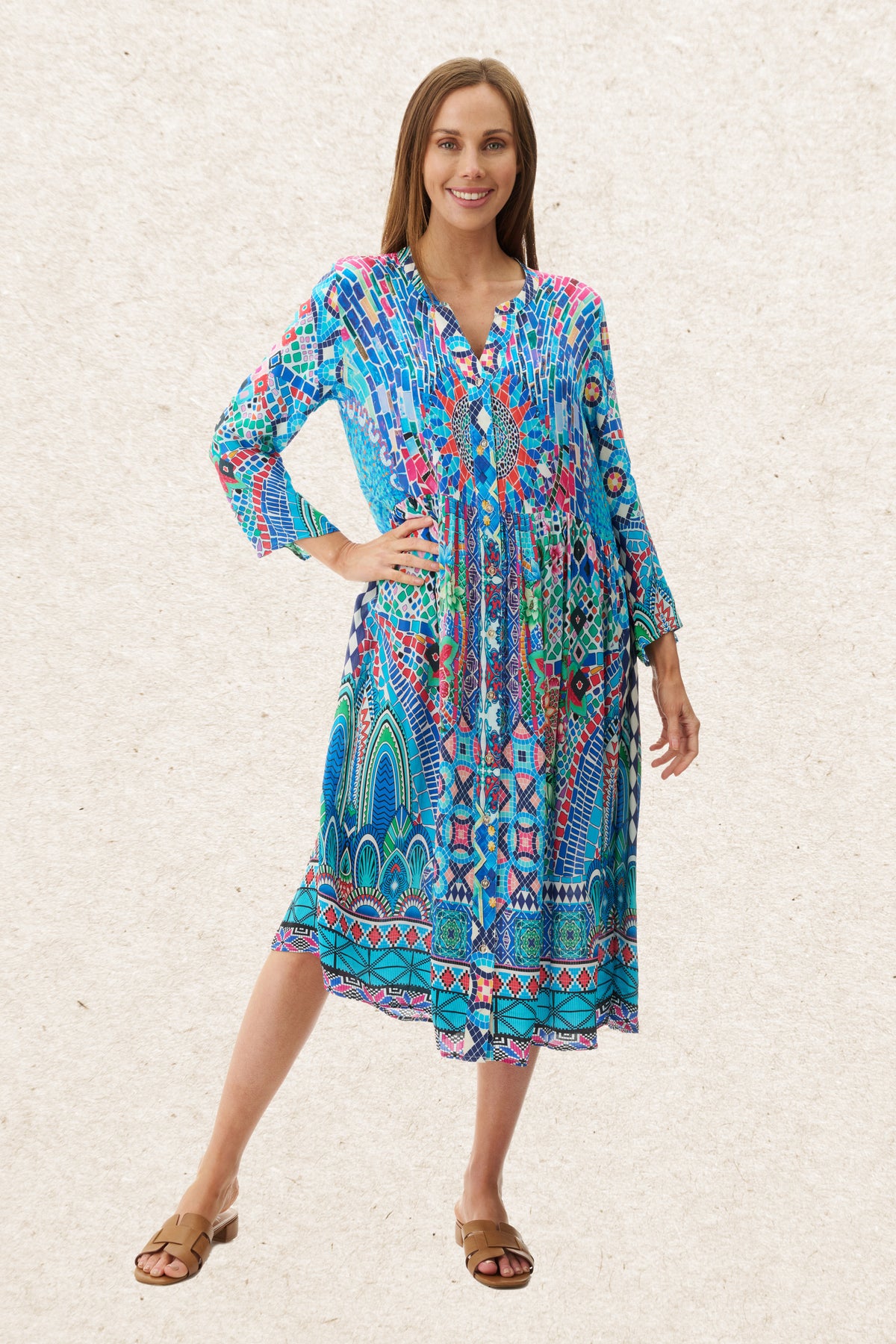 6MV104H - Heath print dress