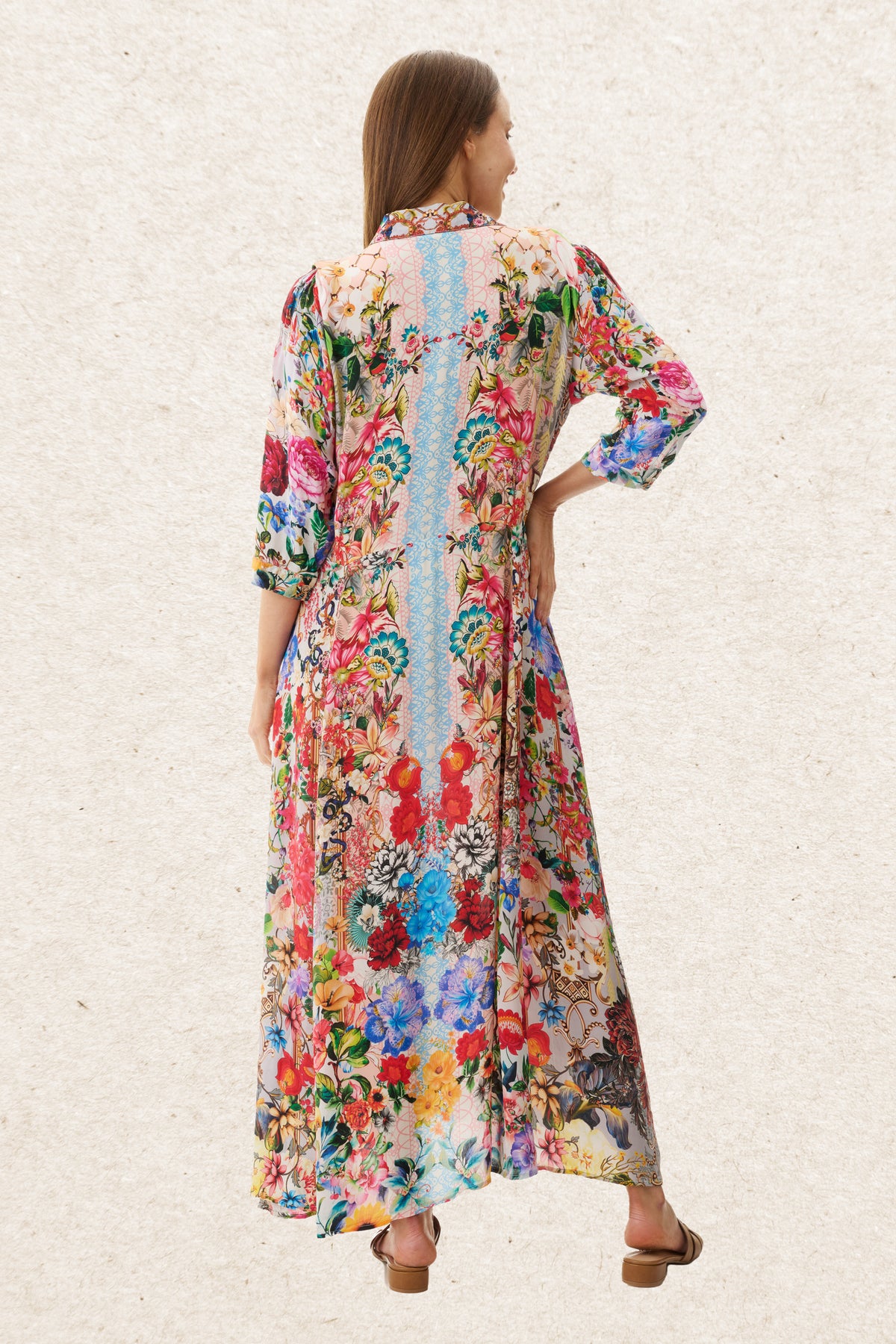 6MV107D - Daisy collared print dress