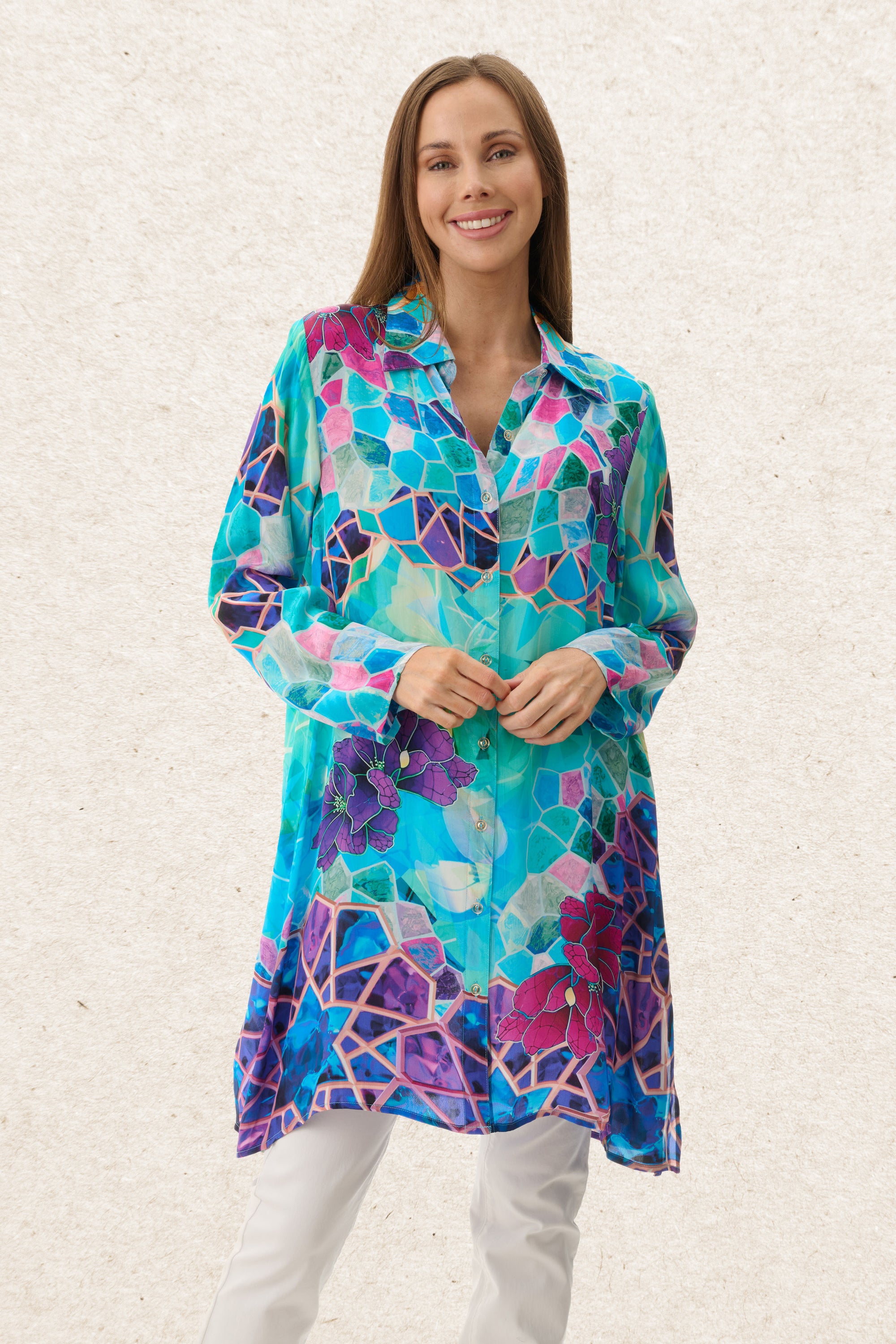 6MV108C - Clove longline shirt