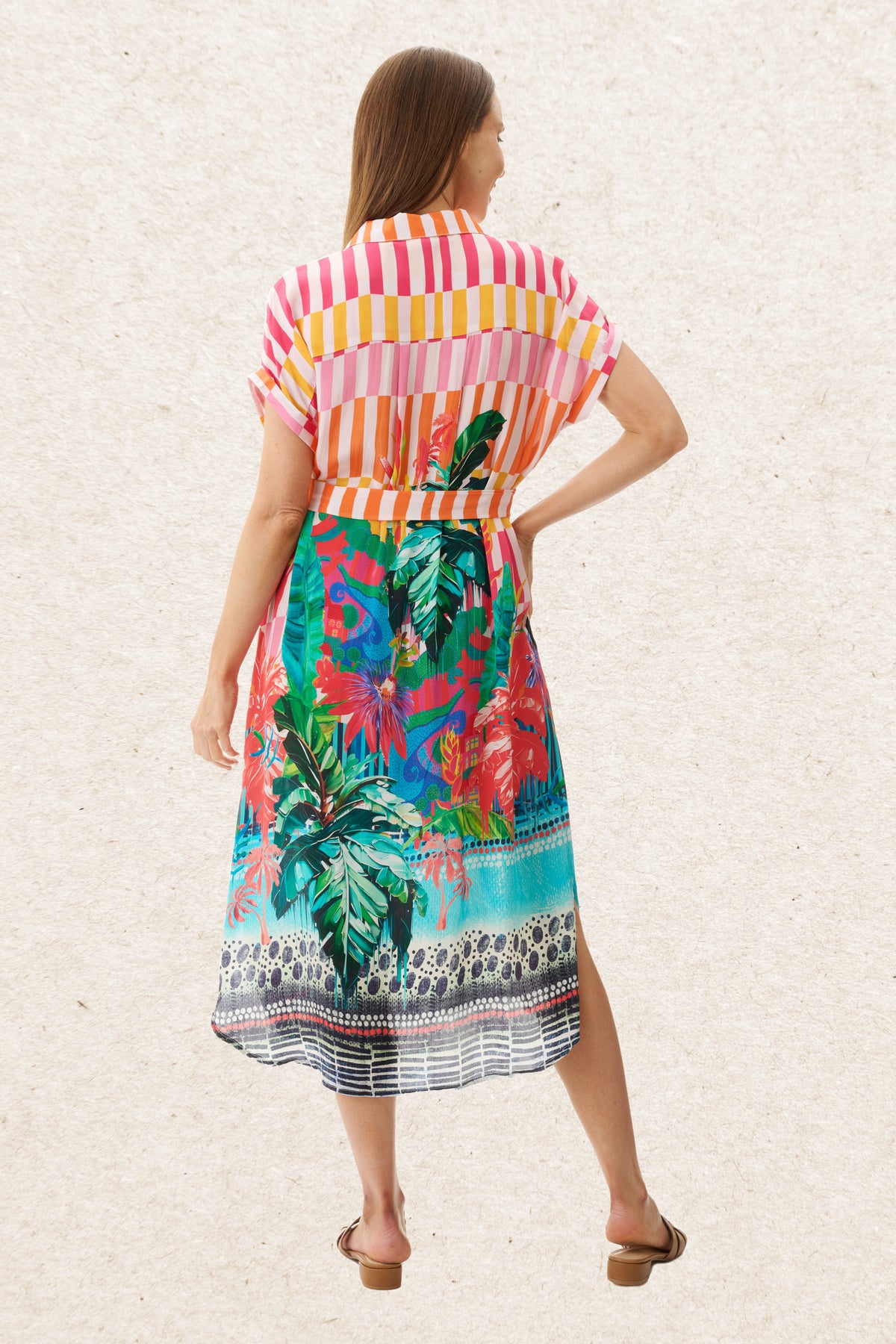 6MV117W - Wattle print dress