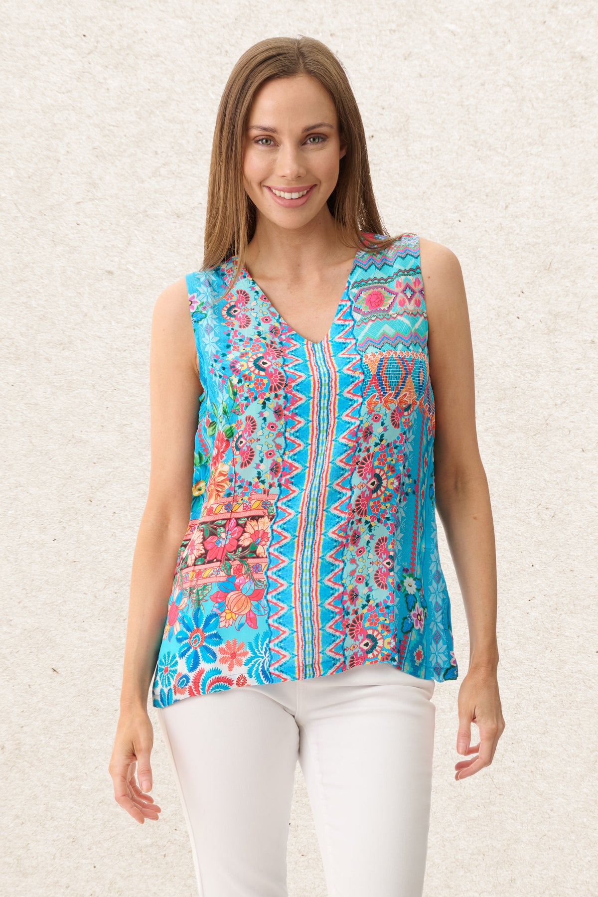 6AR119S - Saffron v-neck top