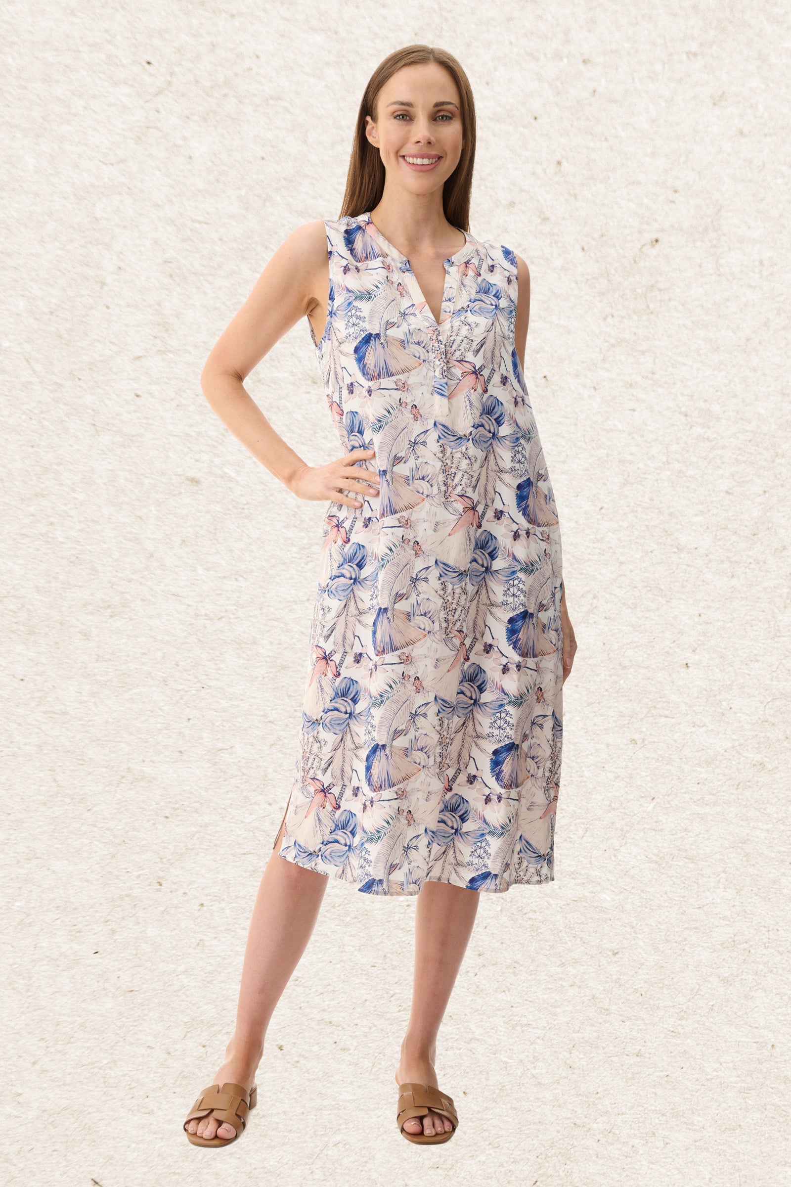 6MV59H - Heather half placket dress