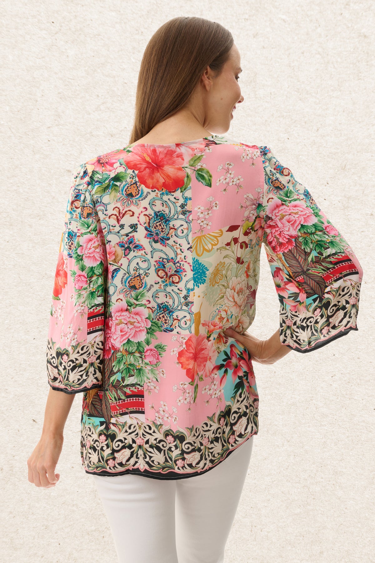 6MV98M - Madder print blouse