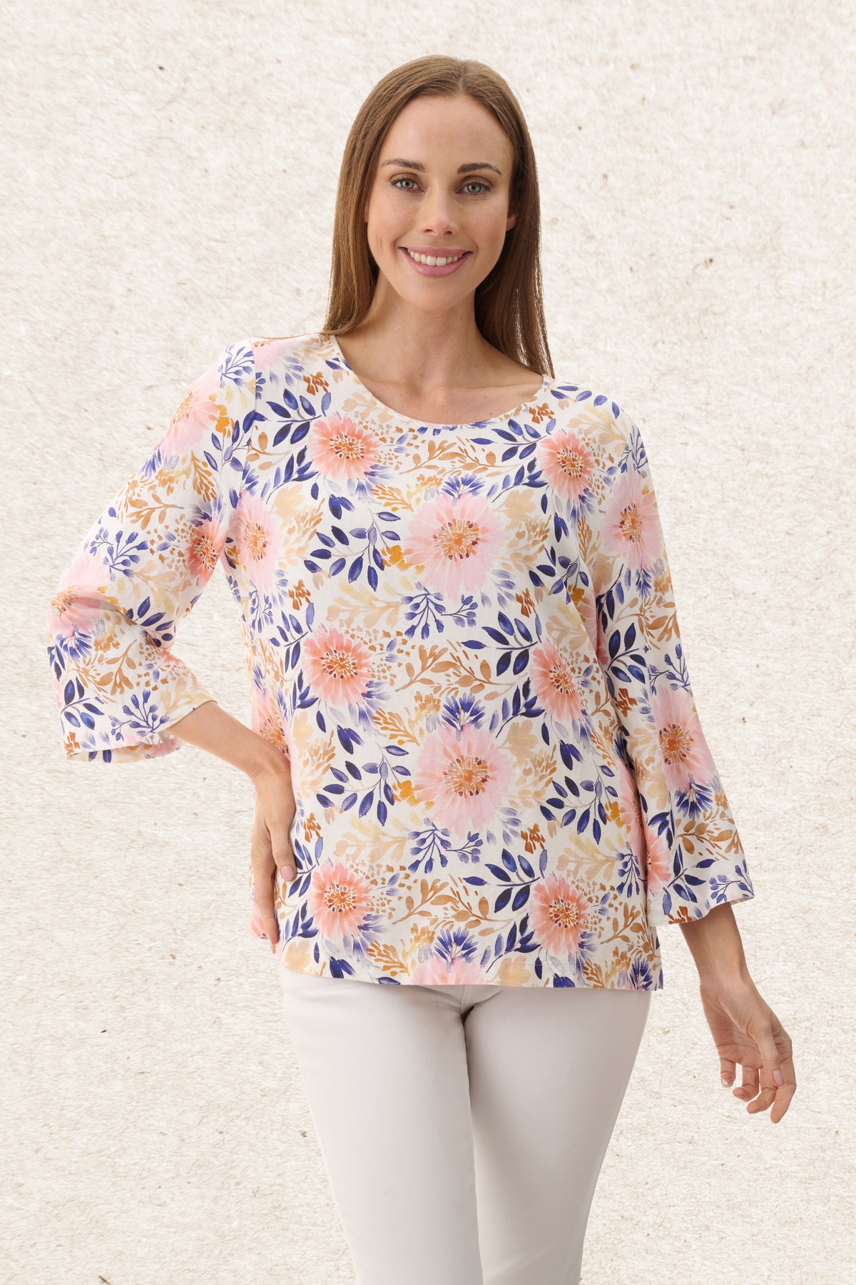 6NV15P - Plum 3/4 sleeve top