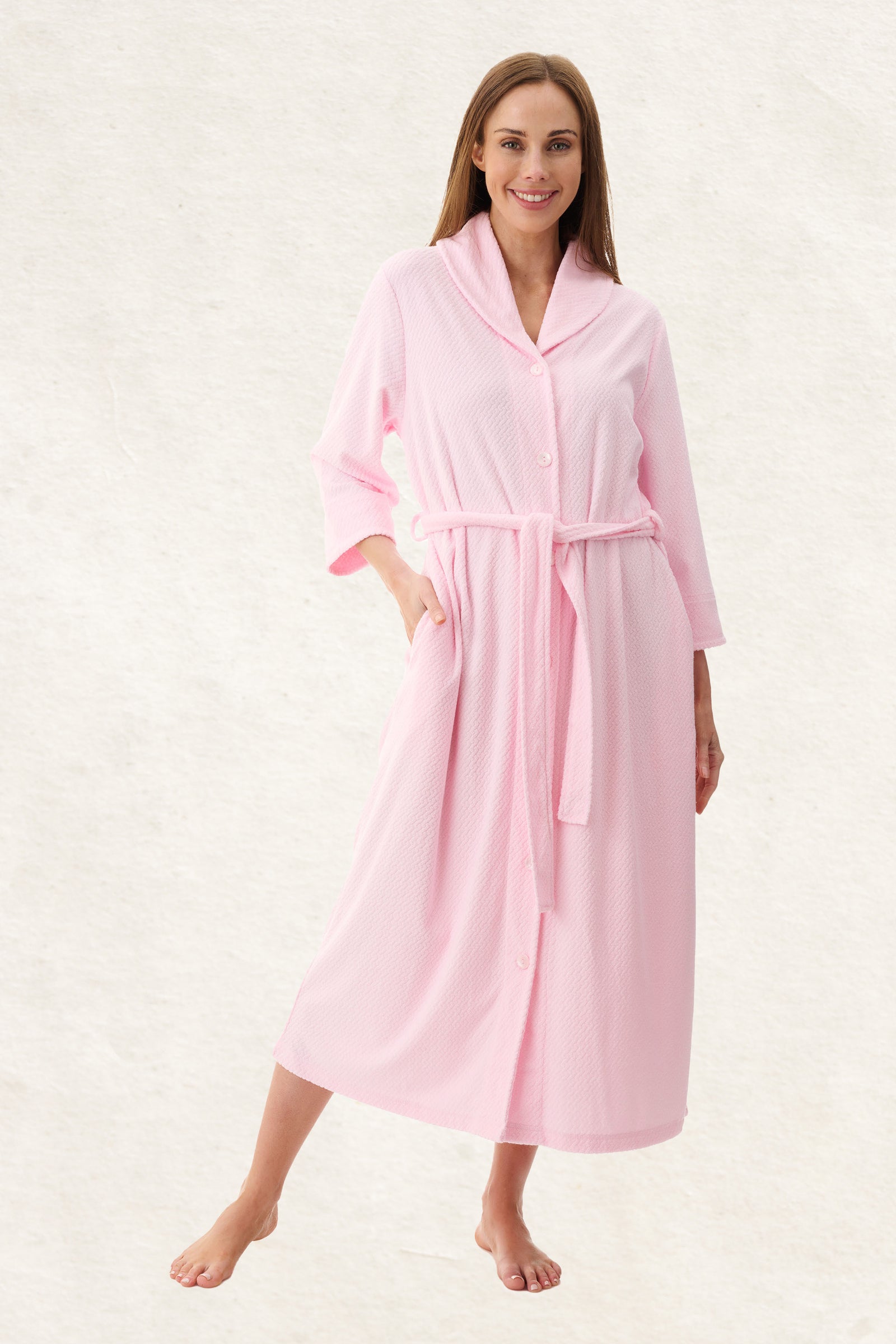 6TY79 - Jacquard Belted button Mid Gown