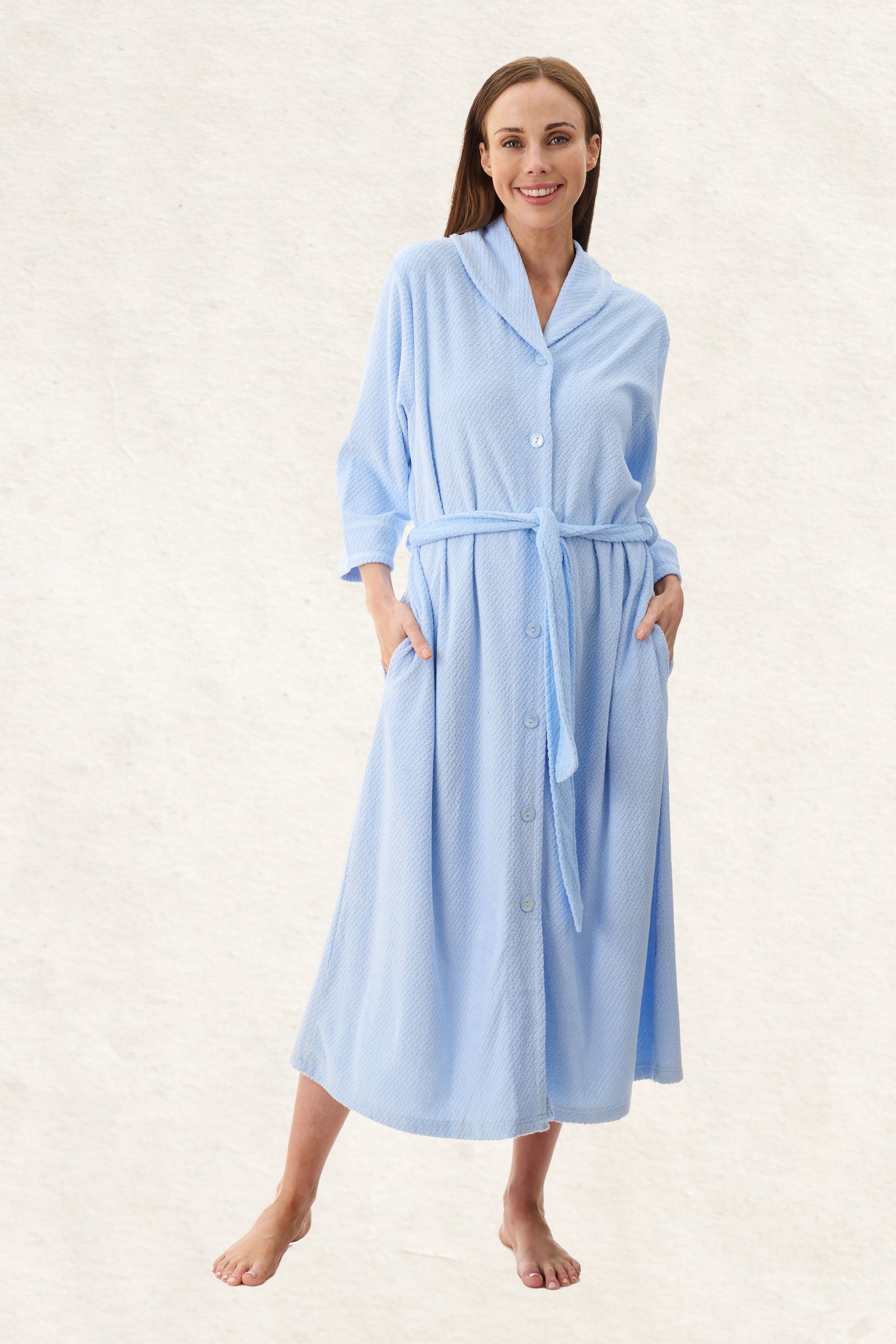 6TY79 - Jacquard Belted button Mid Gown