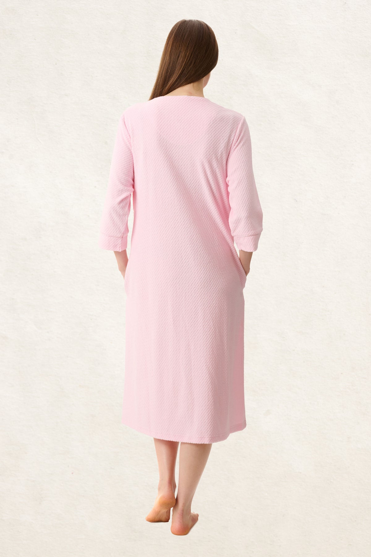 6TY87 - Jacquard Zip Up Short Gown