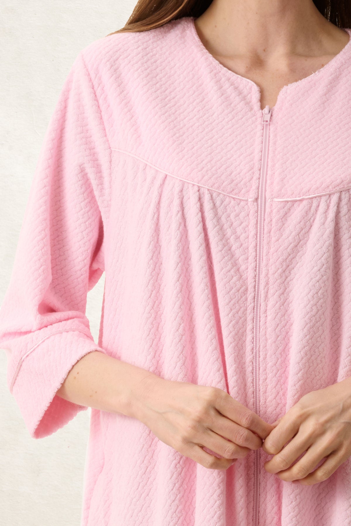 6TY87 - Jacquard Zip Up Short Gown