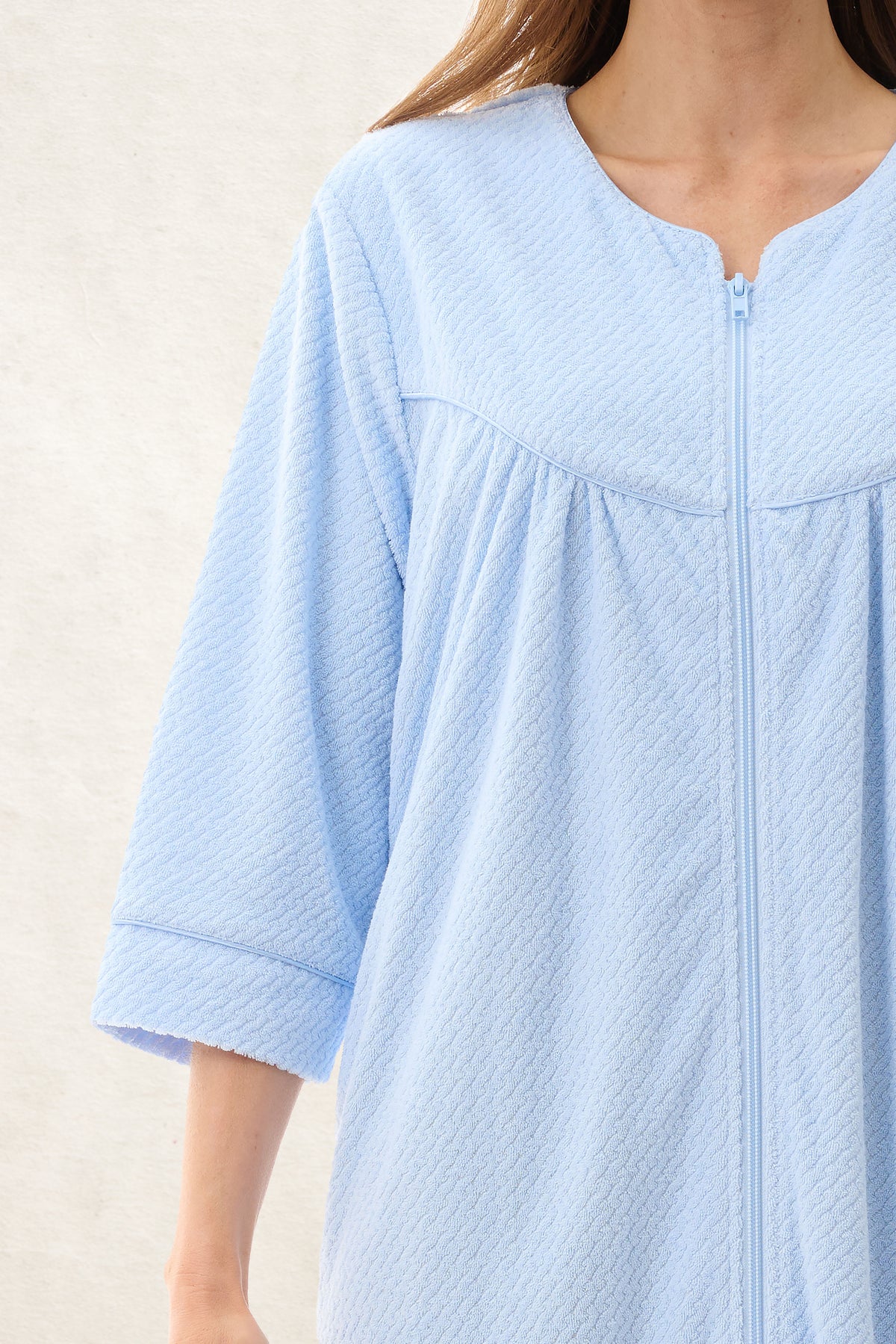 6TY87 - Jacquard Zip Up Short Gown