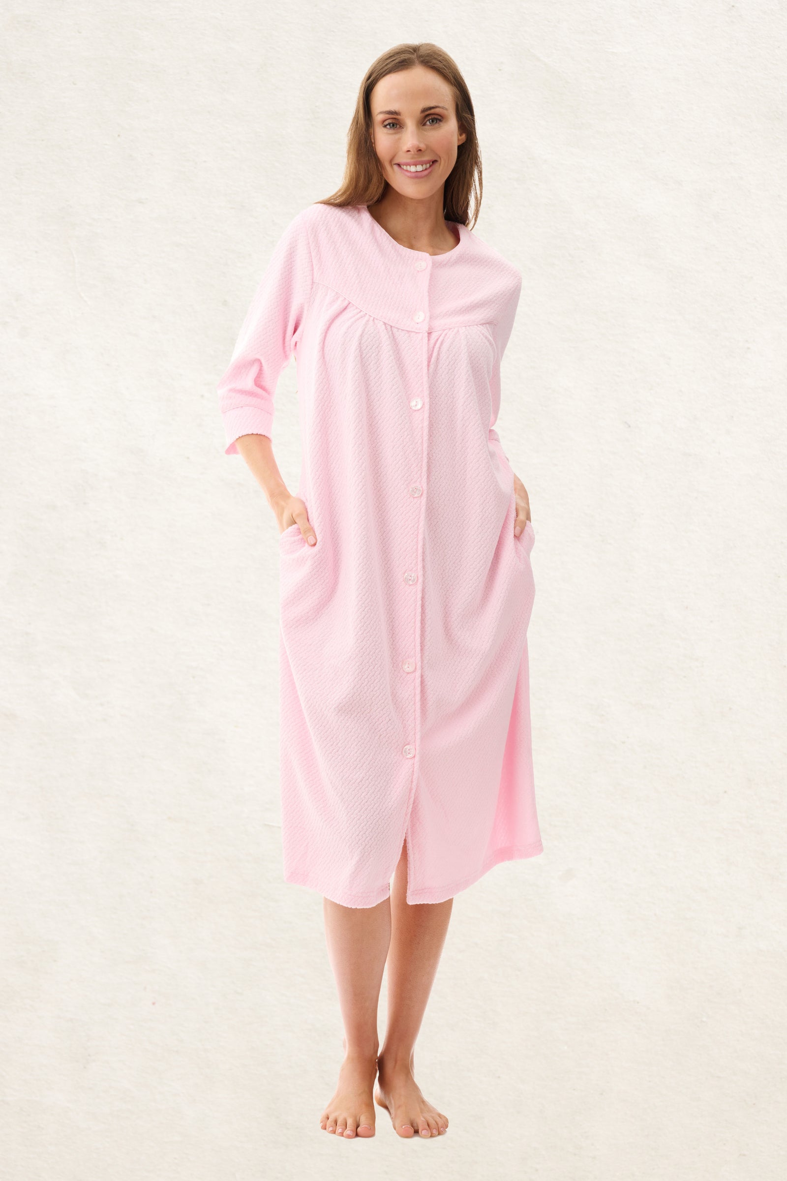 6TY97 - Jacquard Button Short Gown