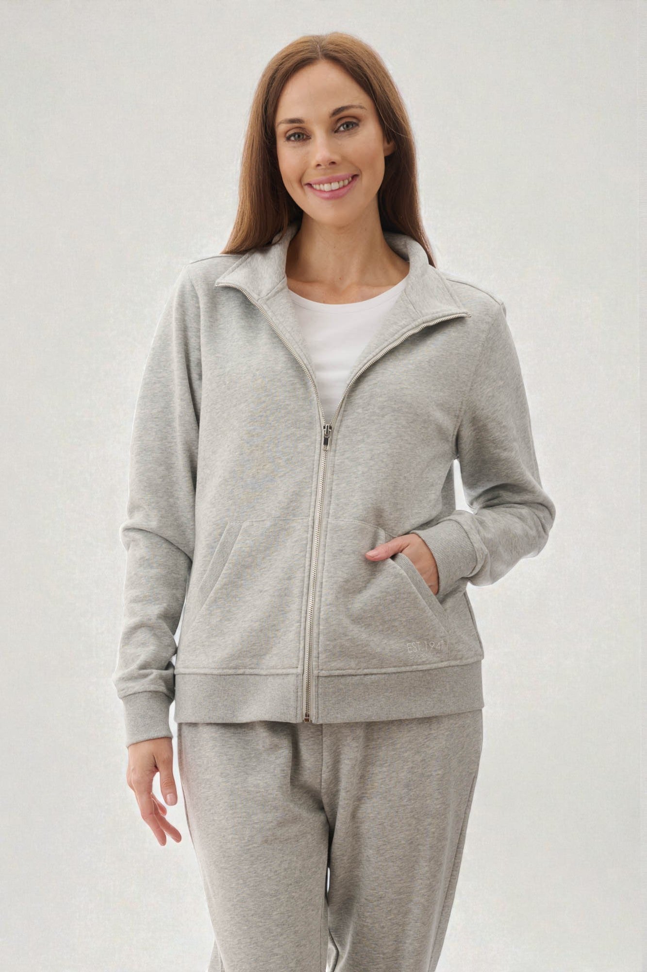 Zip through lounge jacket