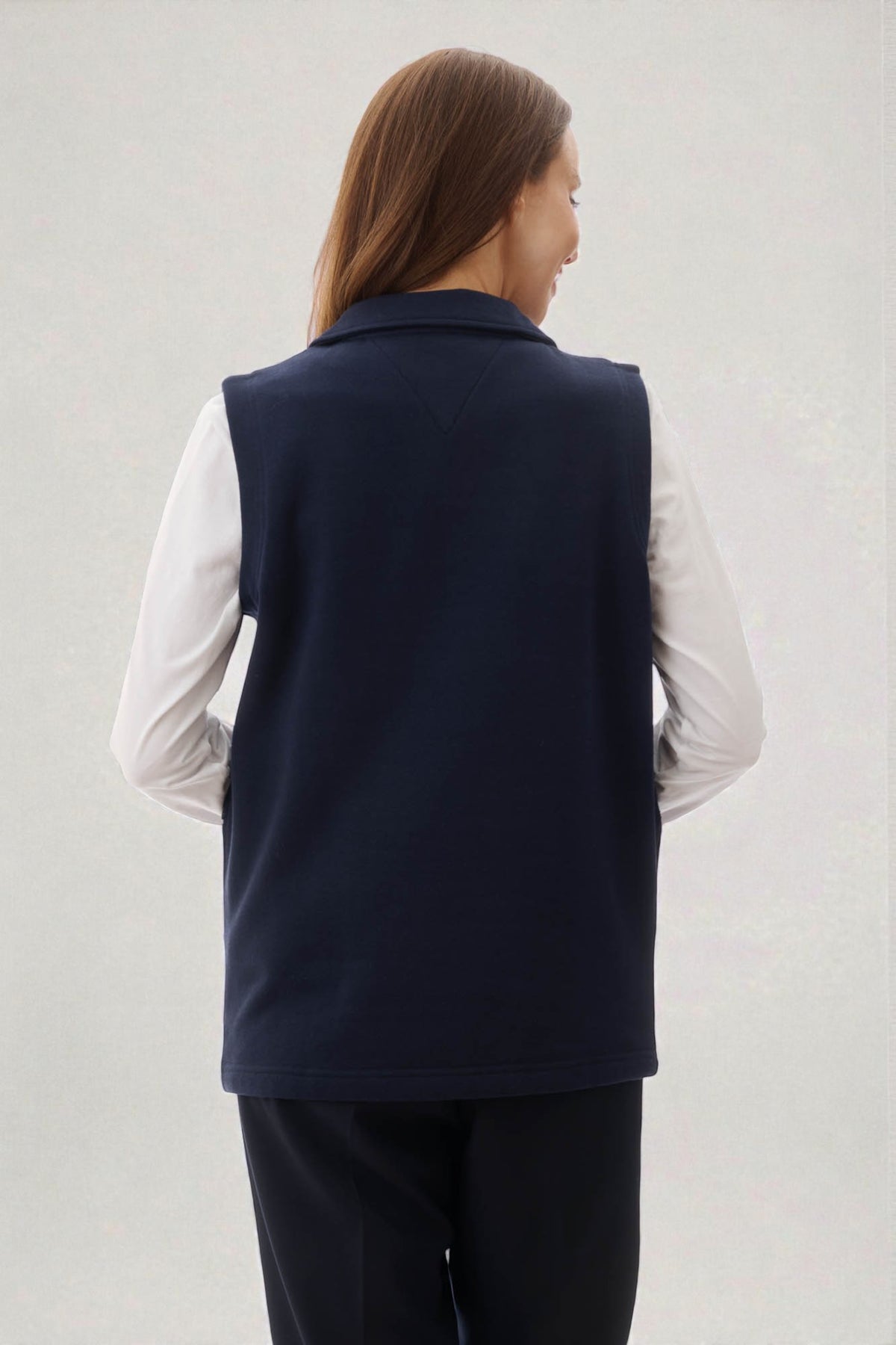 Zip through fleece vest