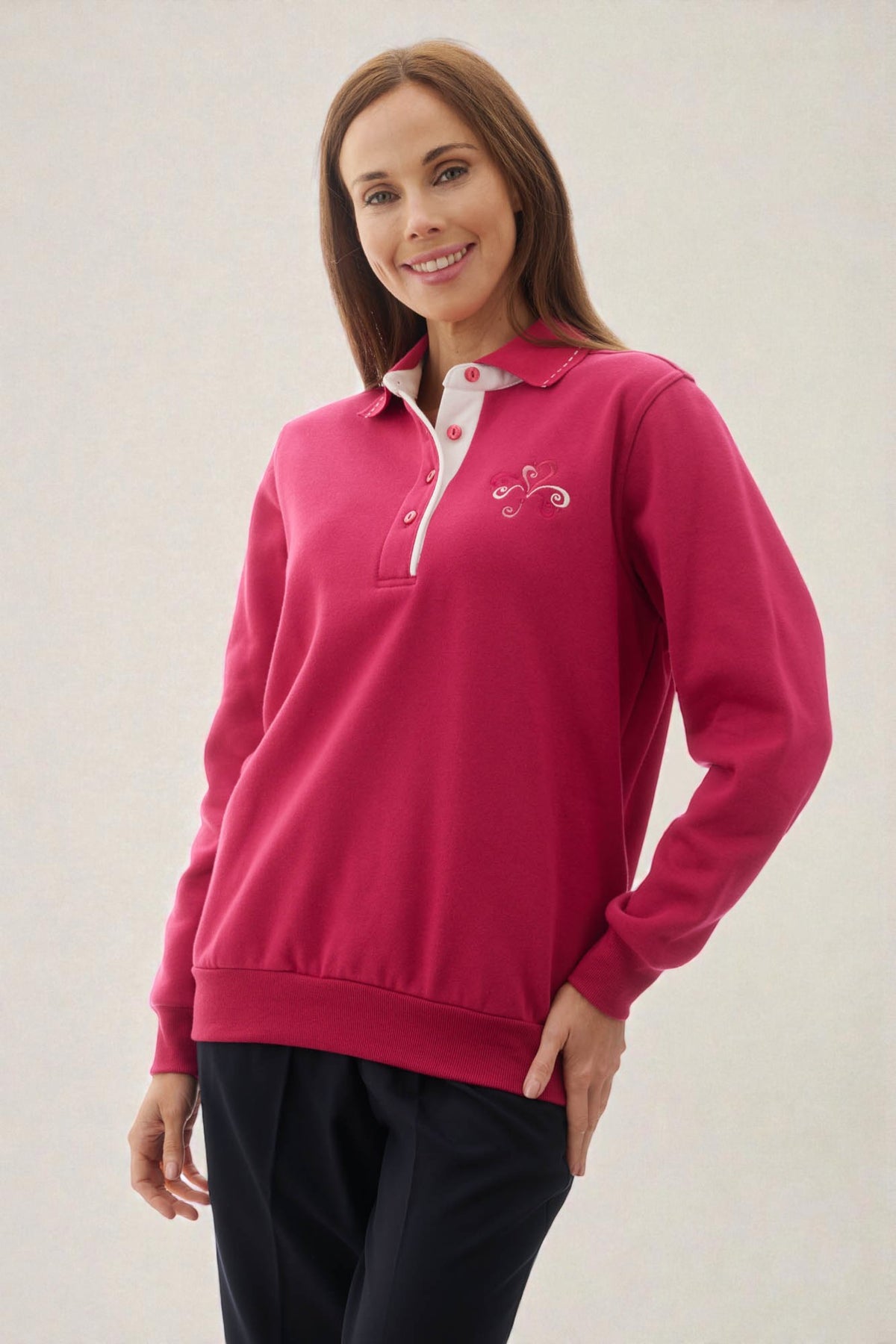 Rogers embroidered fleece jumper