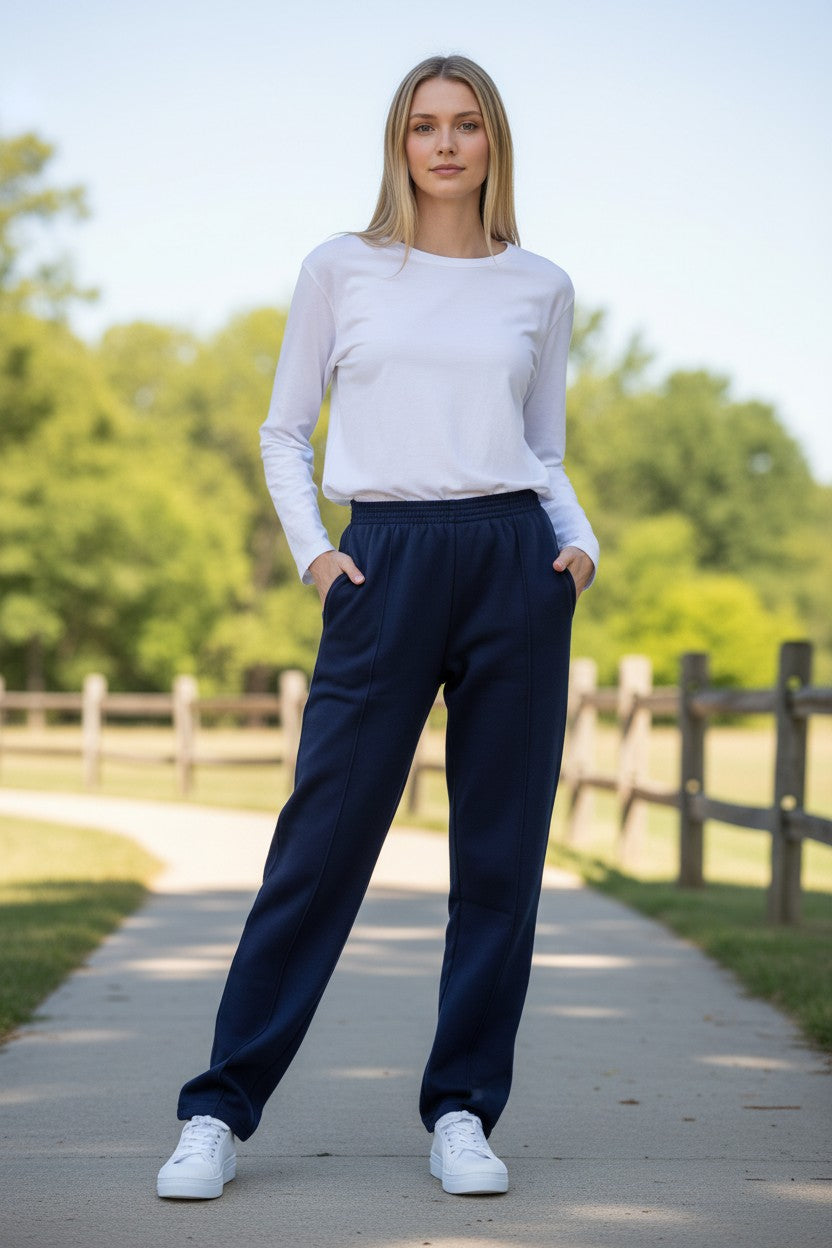 Fleece elastic waist pant