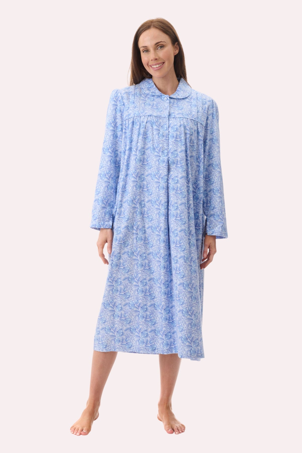 Kora Flannelette mid collared nightie