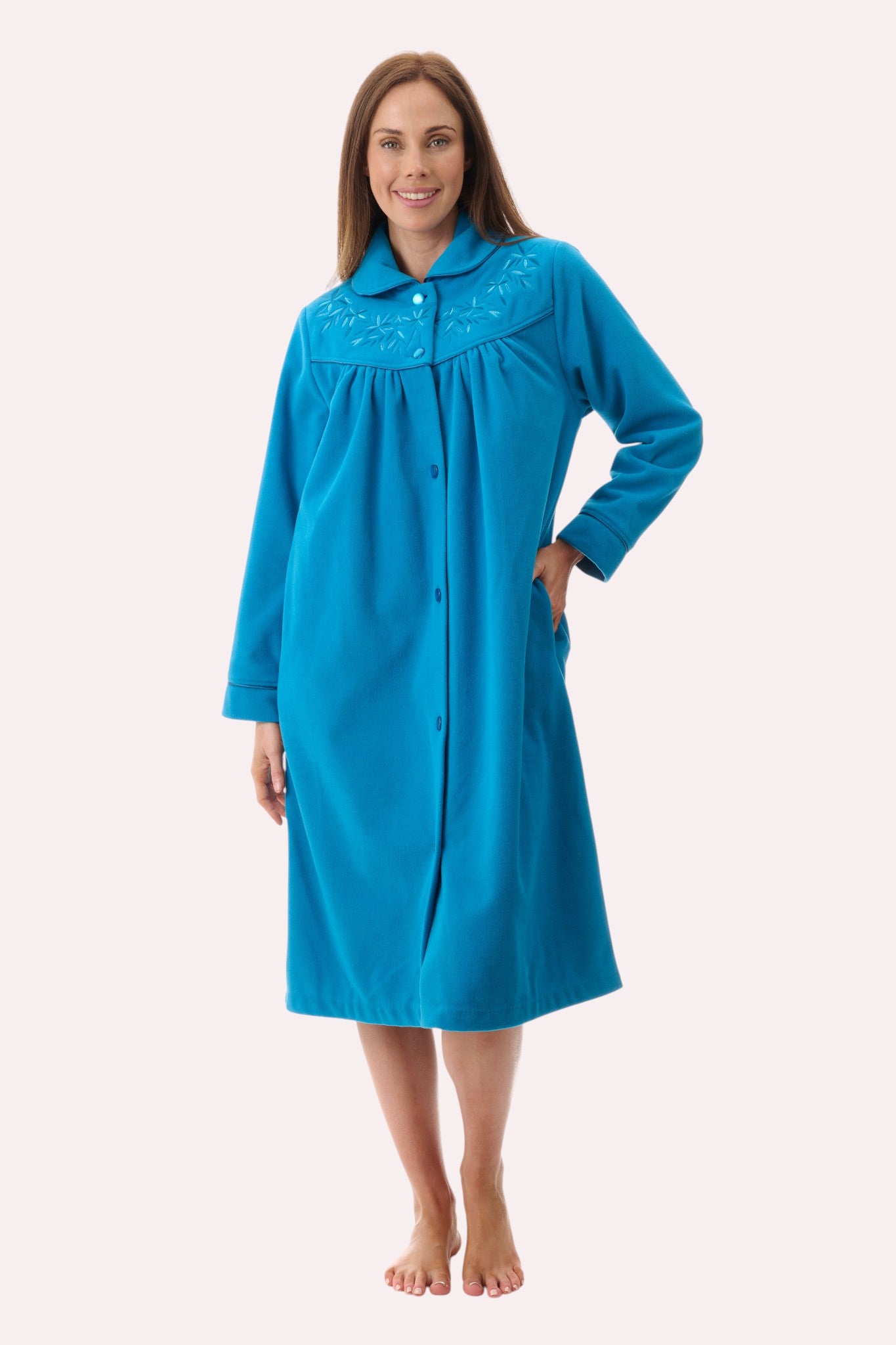 Short button gown