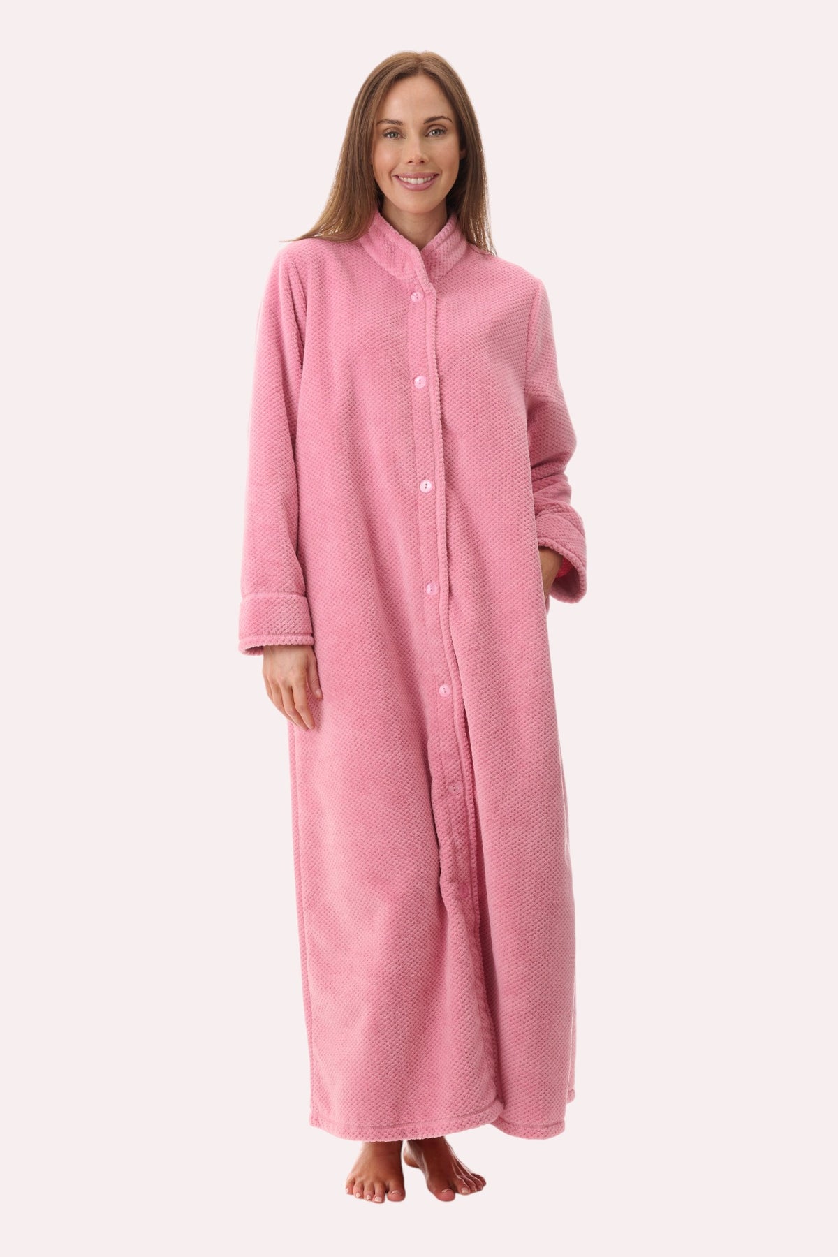 Long button gown