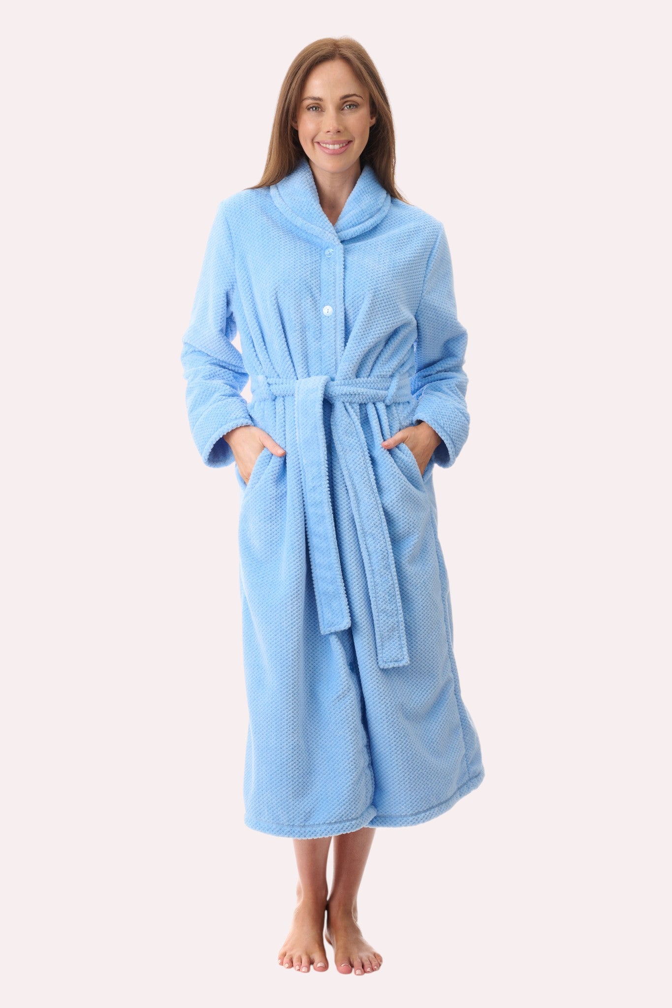 Mid belted button gown