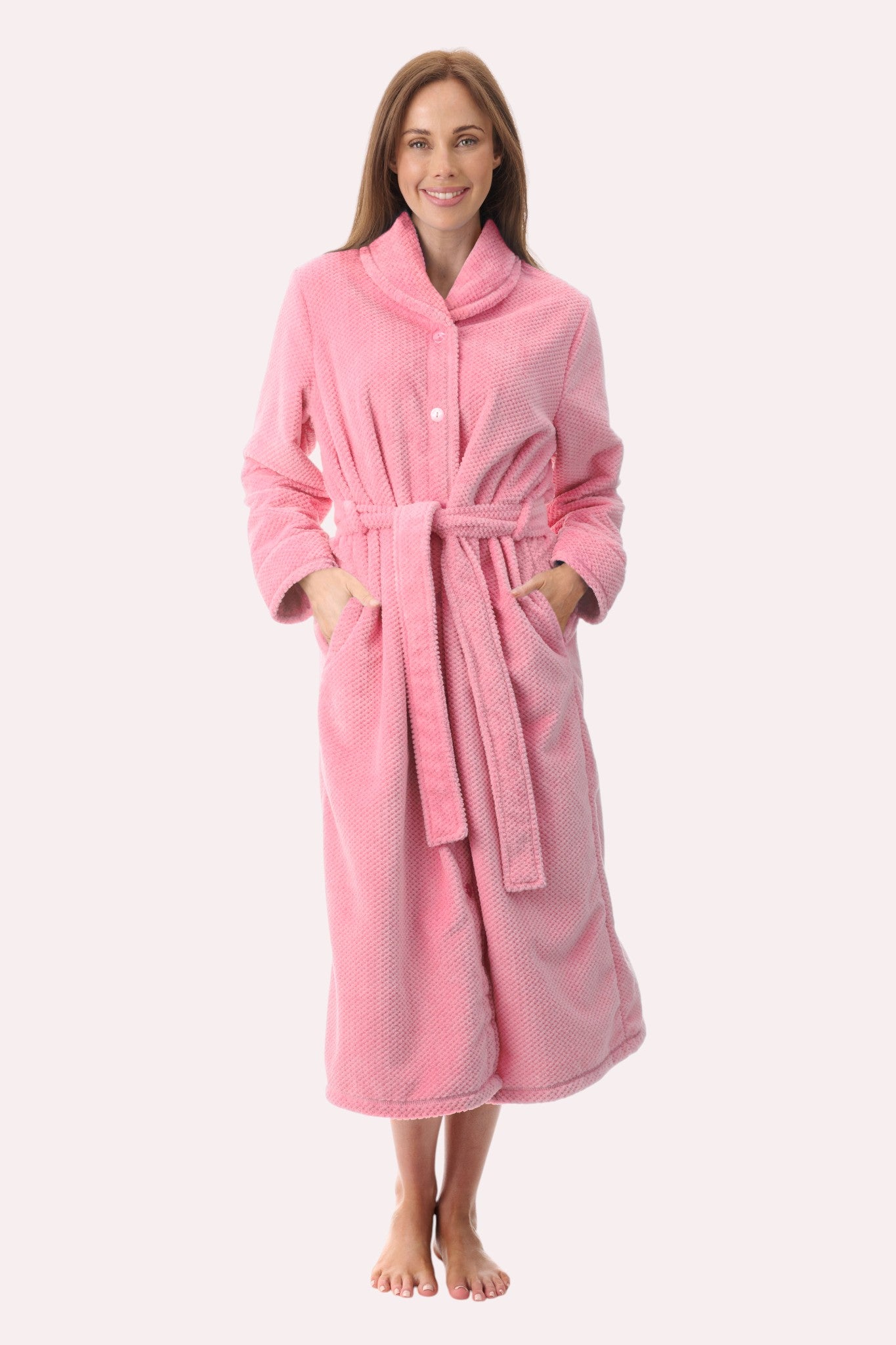 Mid belted button gown