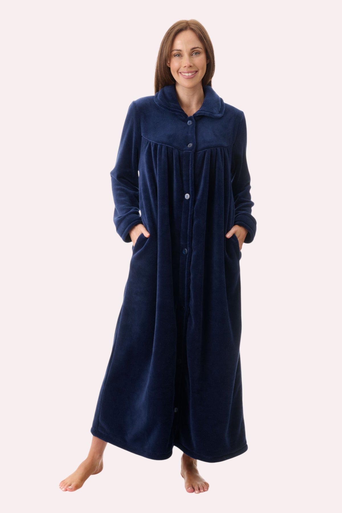 Long button gown