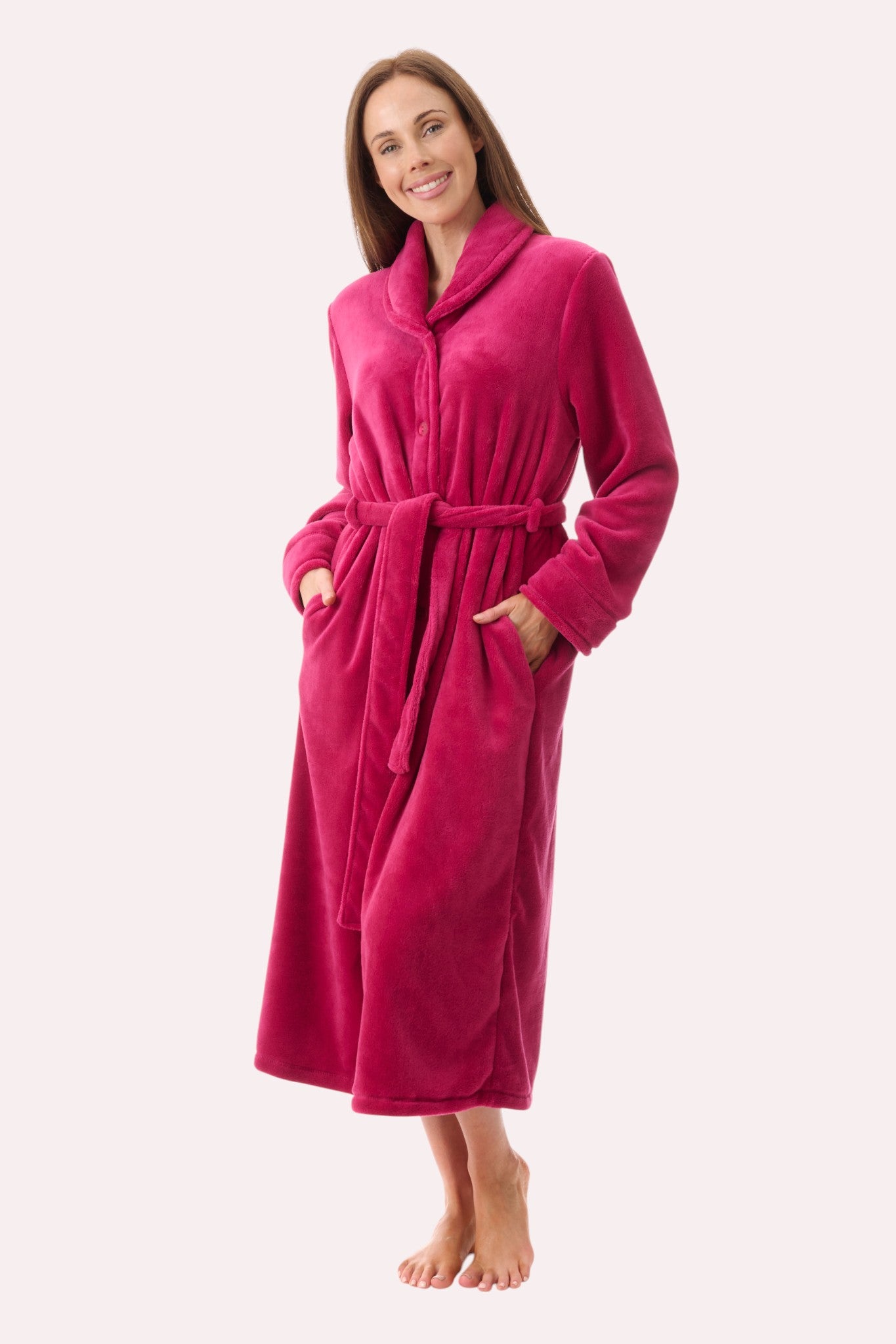 Mid belted button gown