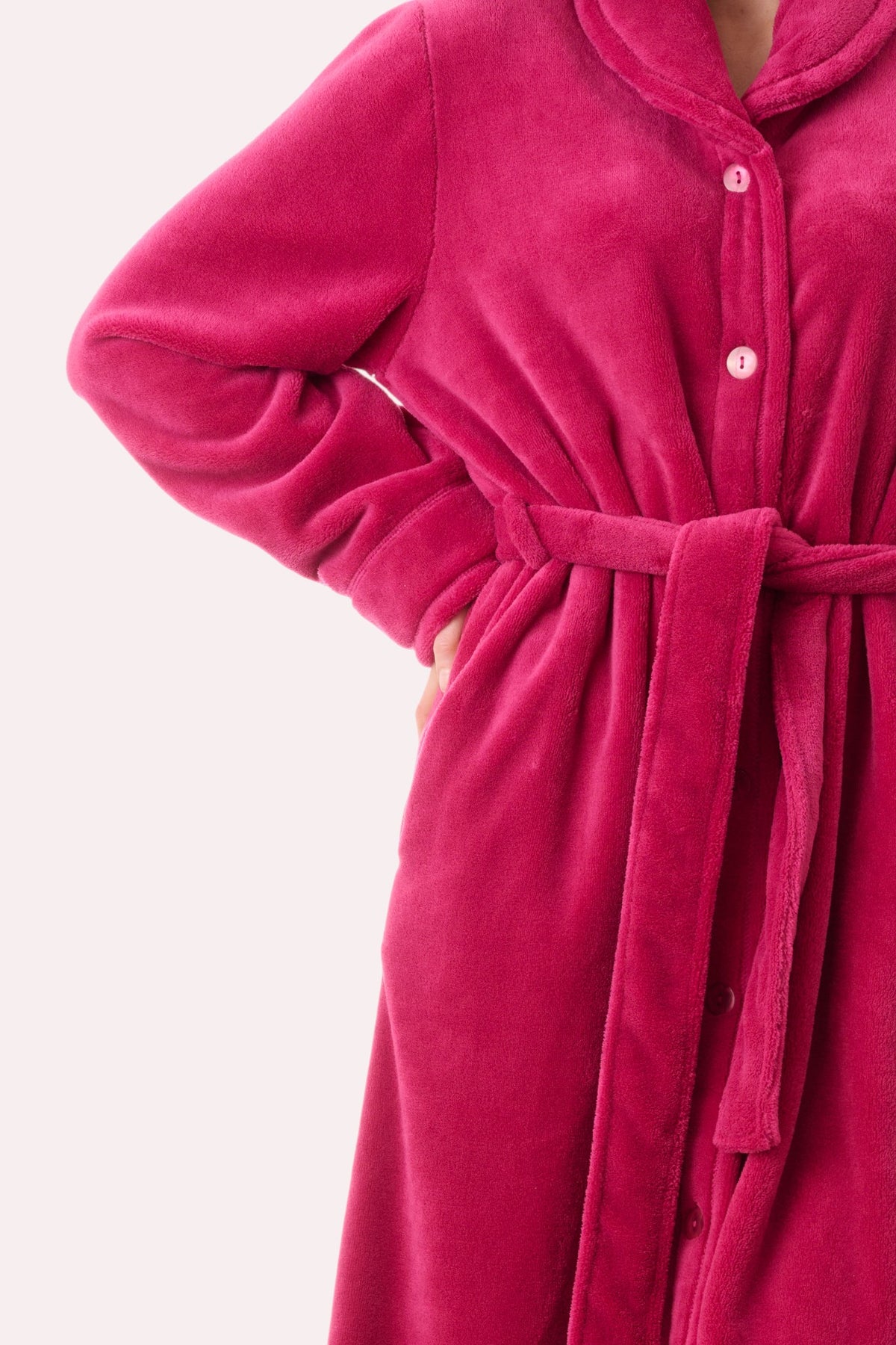 Mid belted button gown