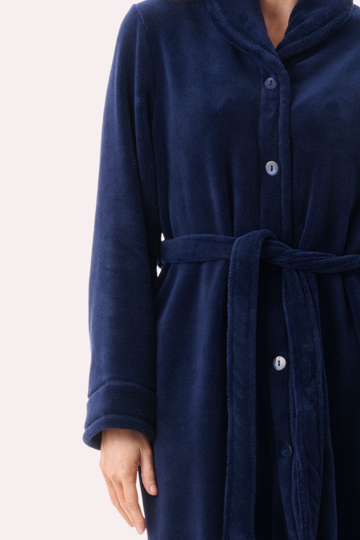 Mid belted button gown