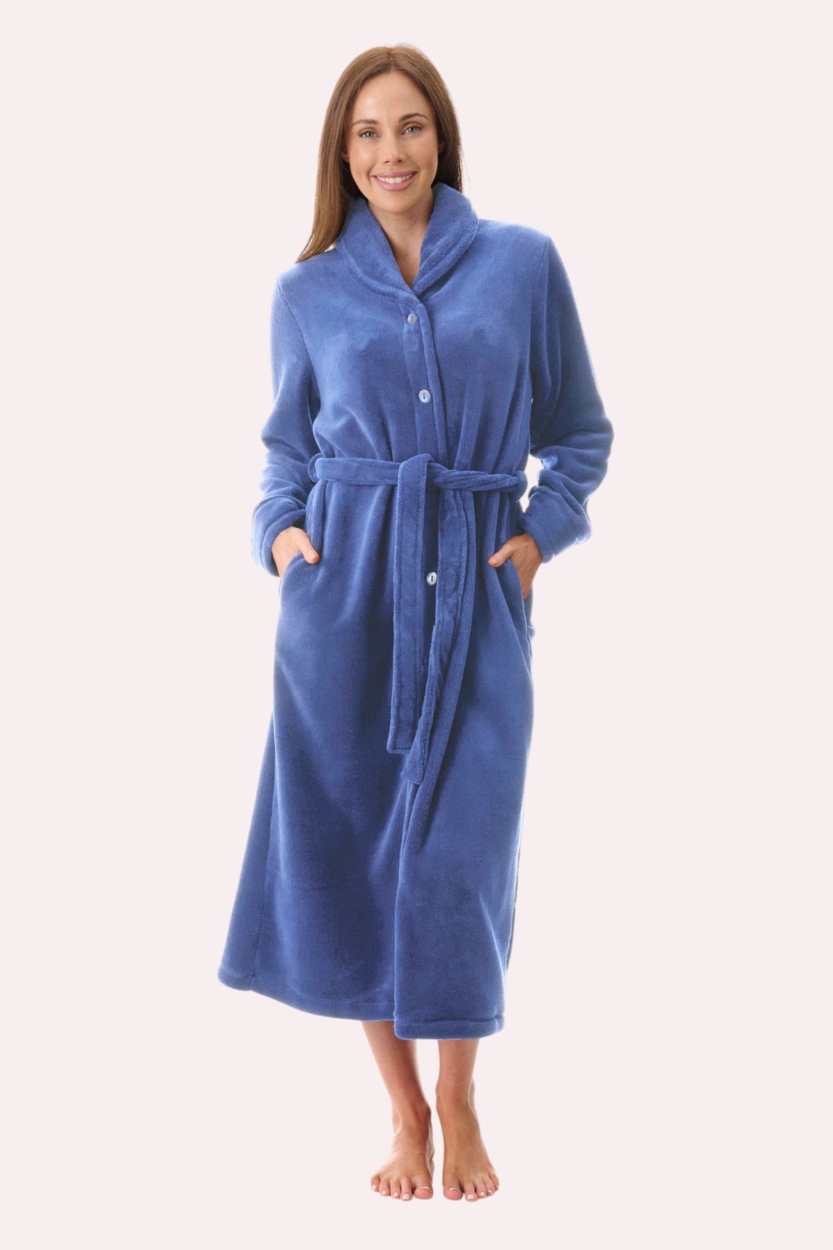 Mid belted button gown