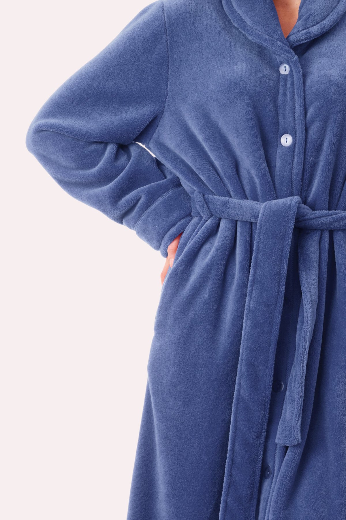 Mid belted button gown