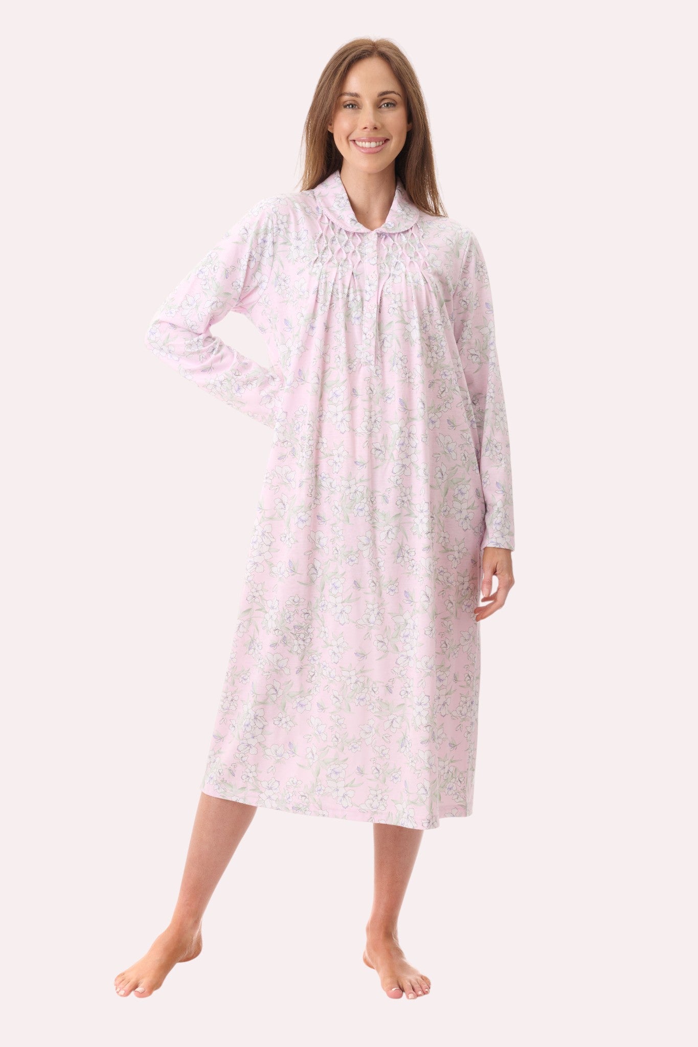 Asha mid collared nightie
