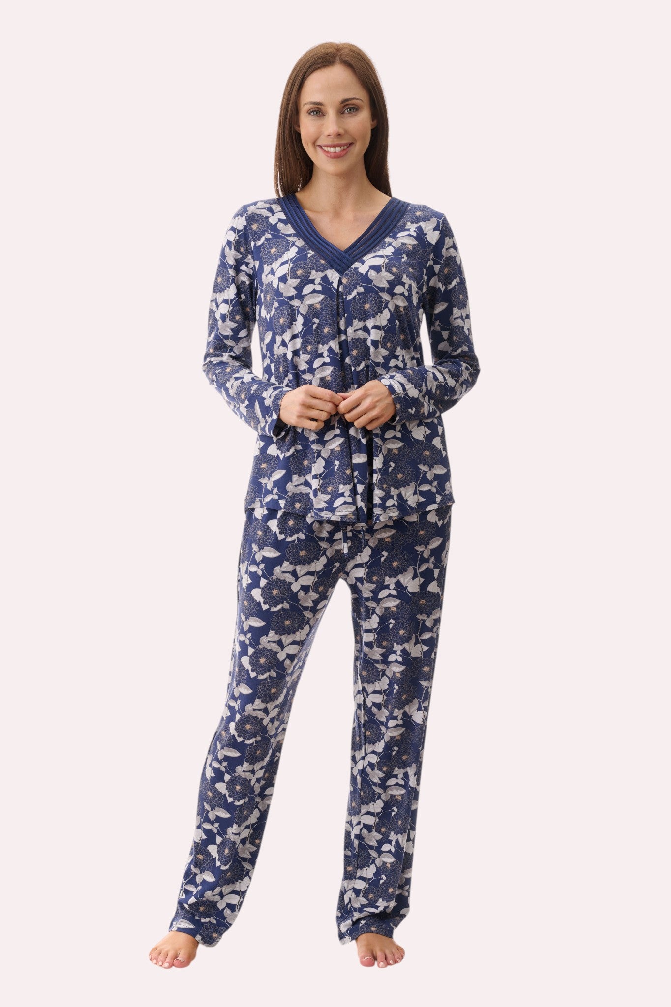 7KV55C - Coco satin detail pyjama