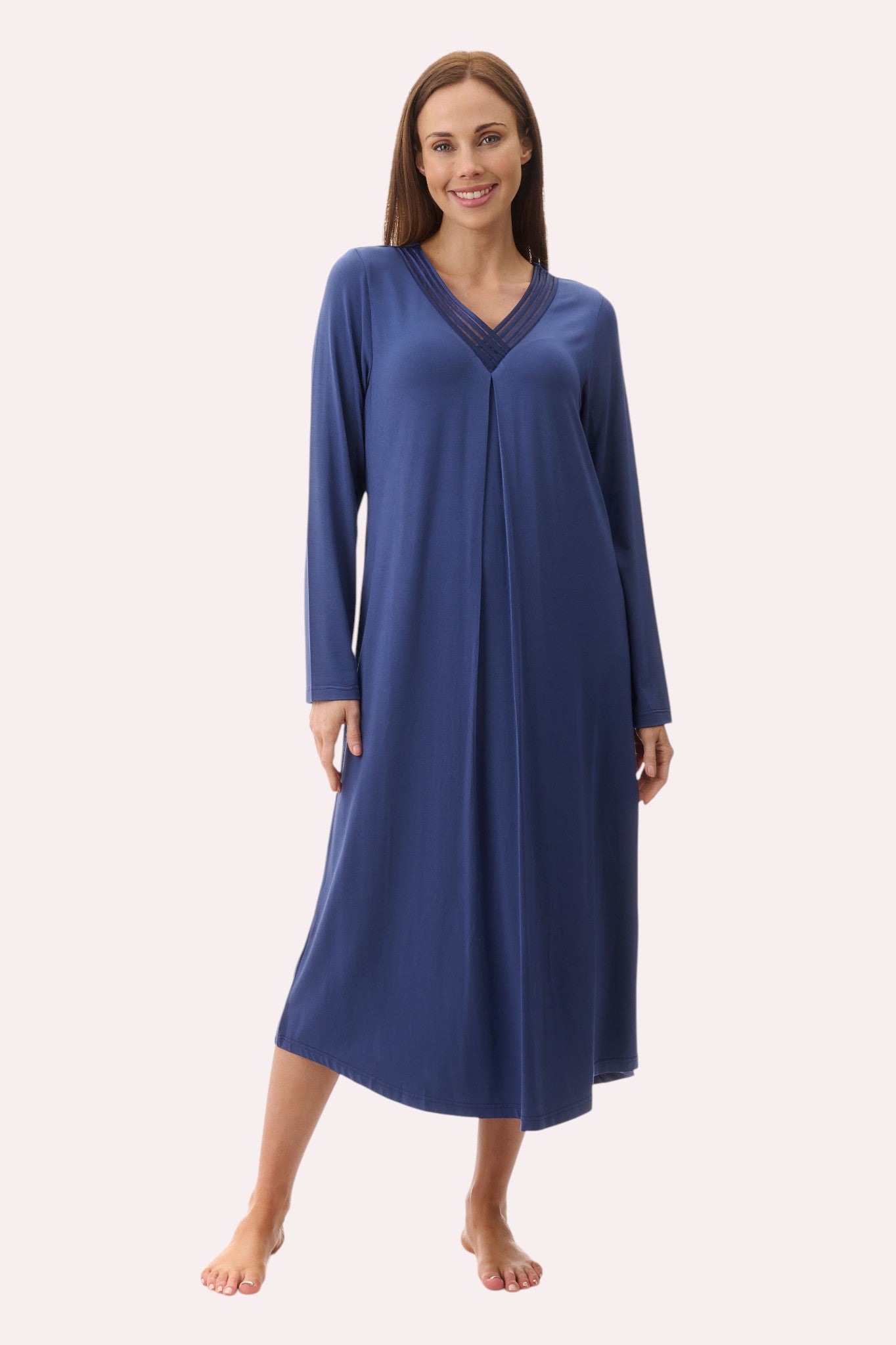 7LE57 - Satin detail mid nightie