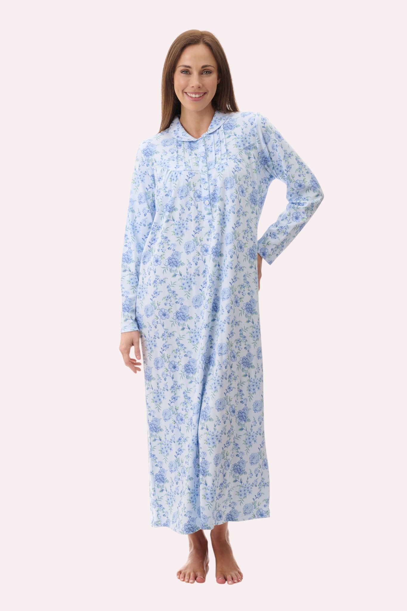 7LK91M - Mira long collared nightie