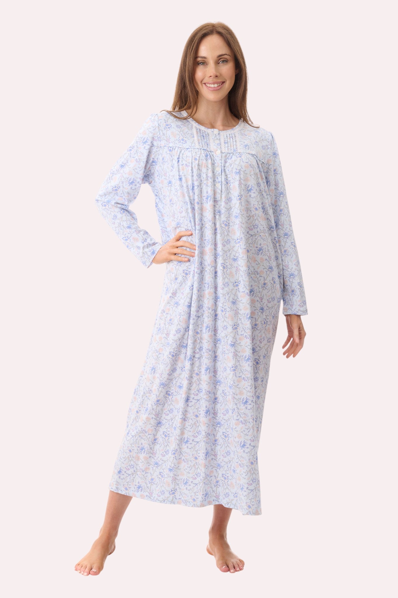 7LP50P - Poppy long nightie