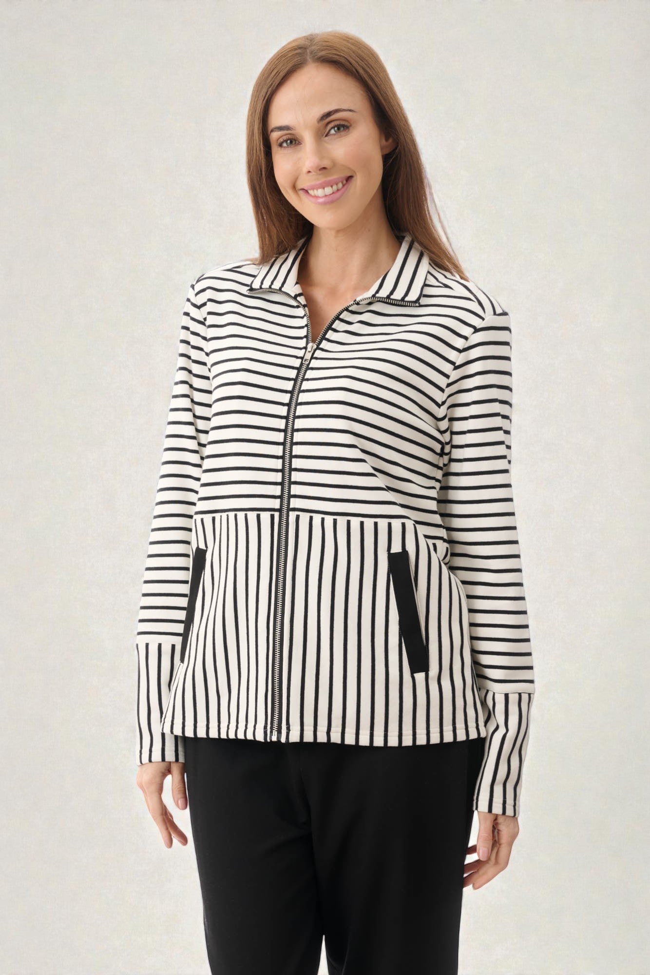 Stripe zip jacket